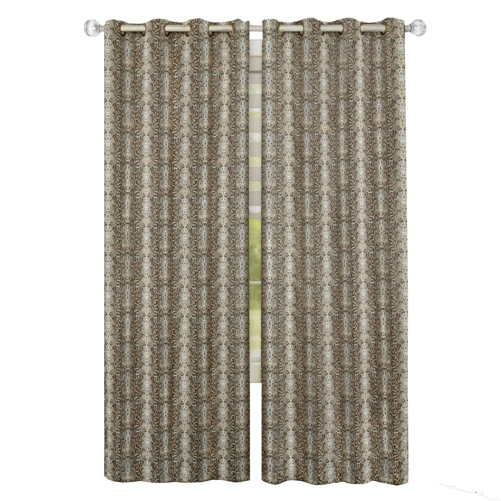 Achim PYPN63BW06 63-in Brown/Gold Blackout Rod Pocket Single Curtain Panel