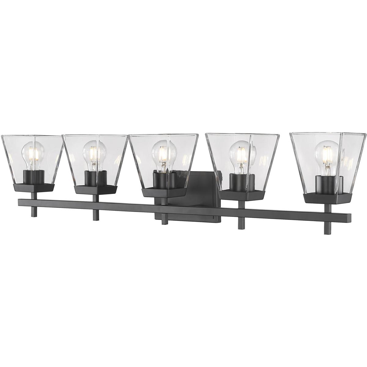 Z-Lite - Lauren 39-in 5 Light Matte Black Transitional Bathroom Vanity light