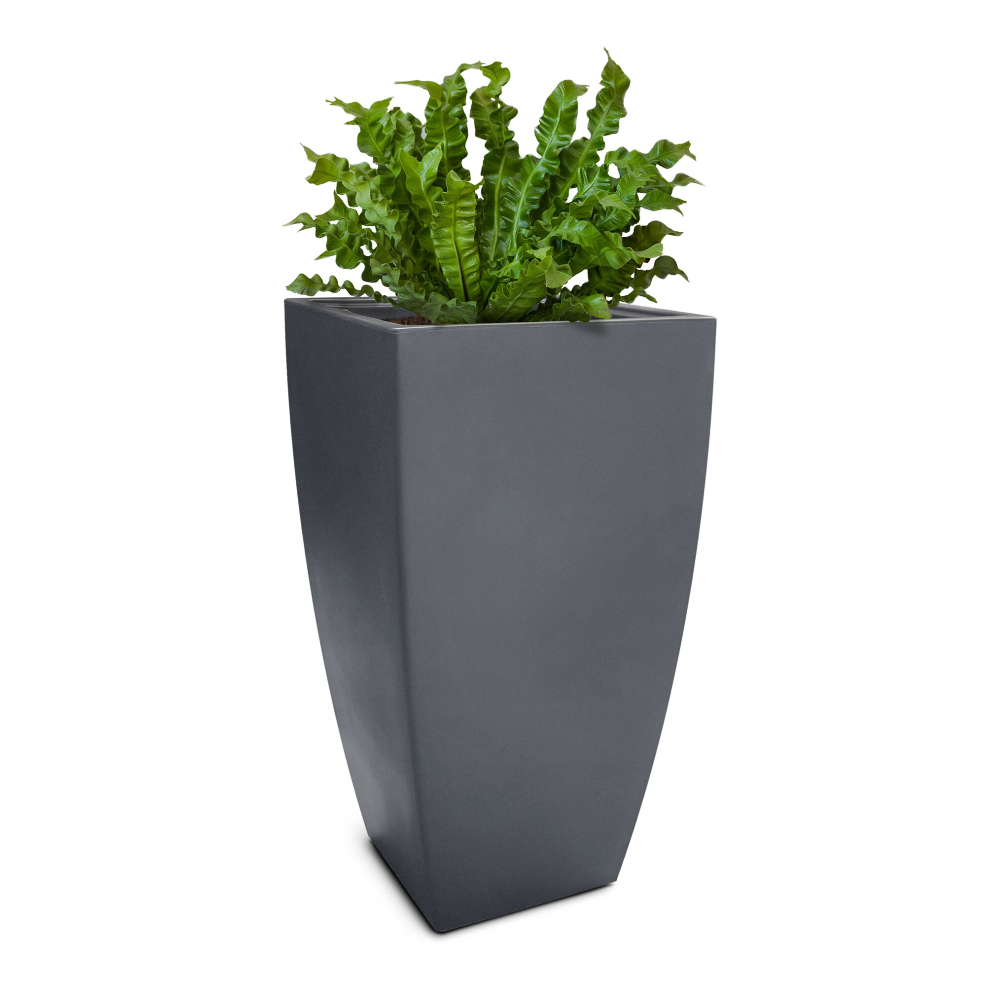 Mayne 8888-GRG Square 20-Inches W Large Gray Plastic Contemporary/Modern Indoor/Outdoor Planter with Drainage Holes with Self Watering