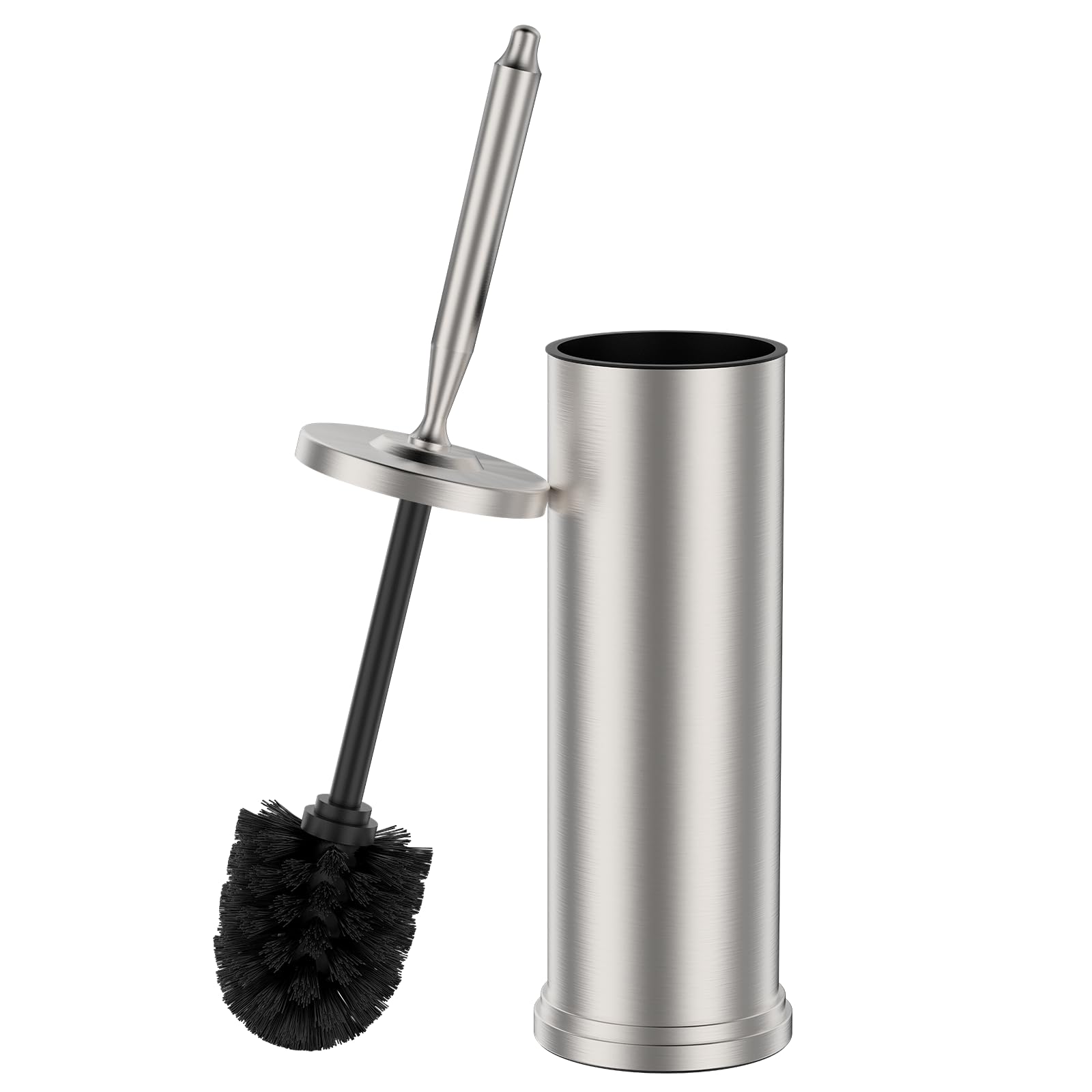 Ahfiwaso  Premium 304 Stainless Steel Toilet Brush with Weighted Stable Base Removable Inner Tube and Splash Proof Design for Thorough Cleaning