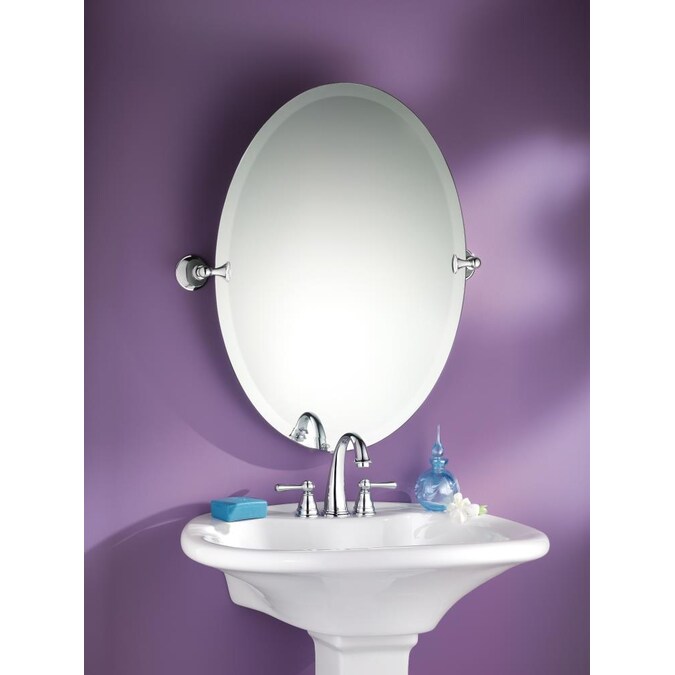 Unbranded Glenshire 22 81 In Chrome Oval Frameless Bathroom Mirror The Mirrors Department At Com Chrome Oval Frameless Bathroom Mirror, Moen Banbury Mirror Installation Instructions