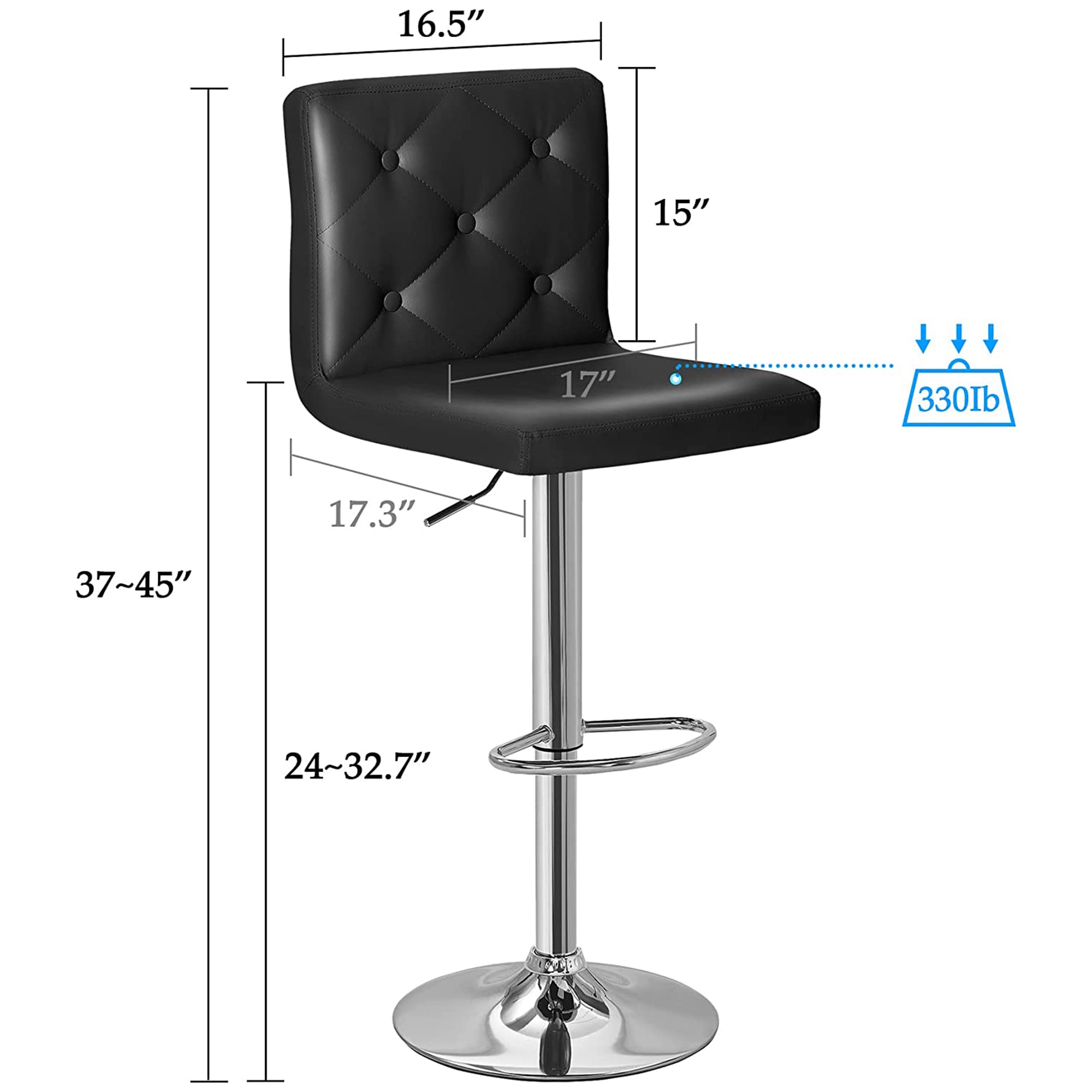 Vecelo LOE-C06-BLK stools - View #3