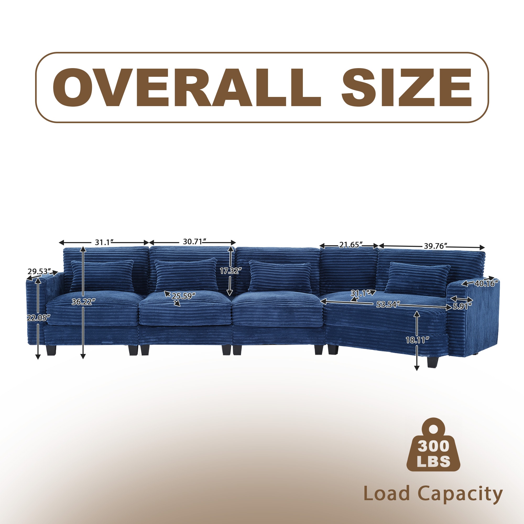 VOUA SAF-LYD2Z-NV Sofas-Loveseats - View #3
