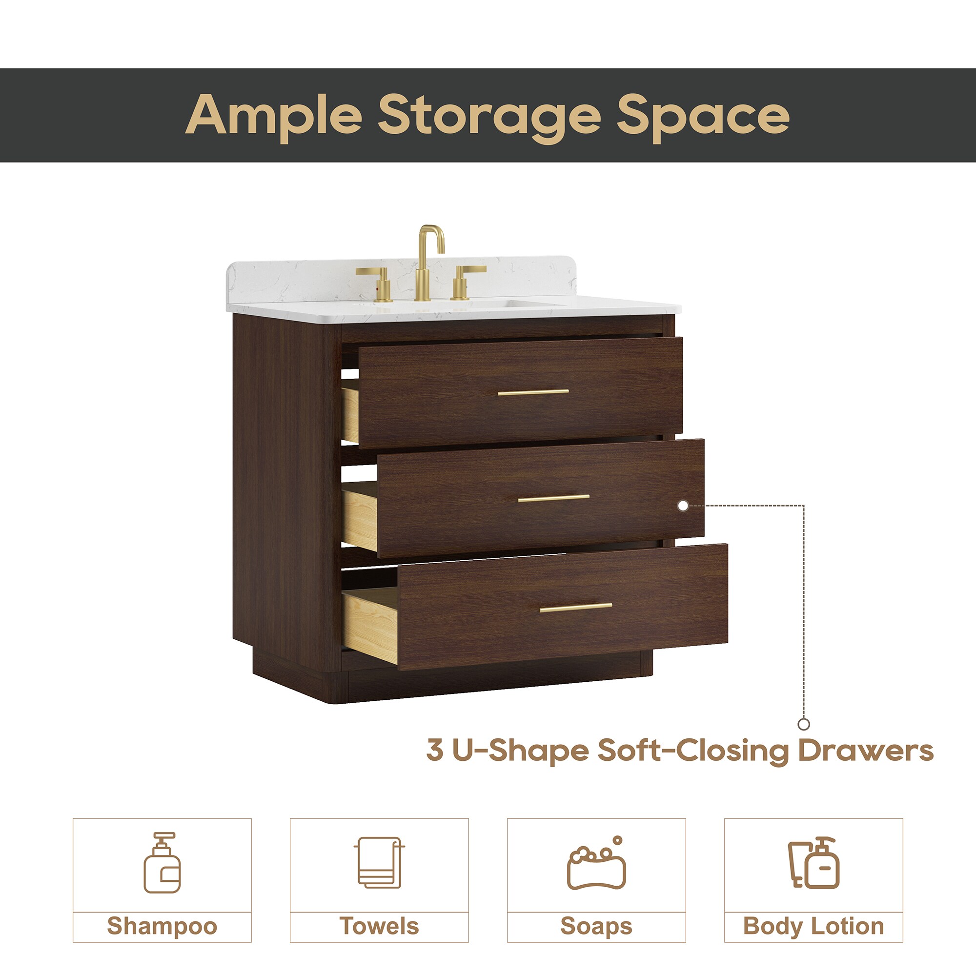 DELUXE LIVING V24002-36WT Bath-Vanity-Combo - View #5
