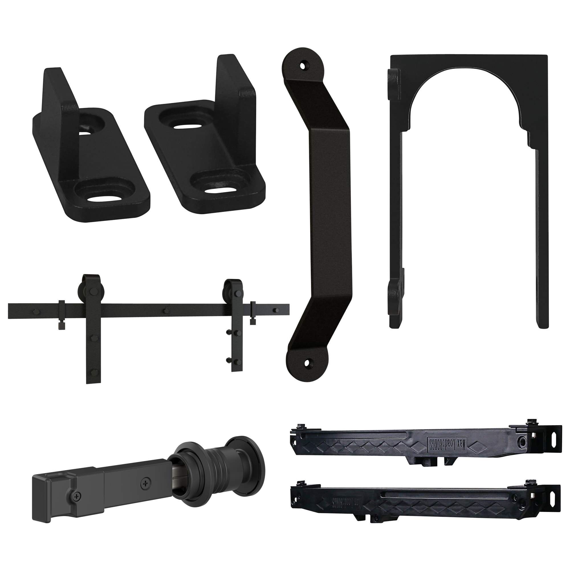 National Hardware  Classic 96-in Matte Black Barn Door Kit with Charleston Pull