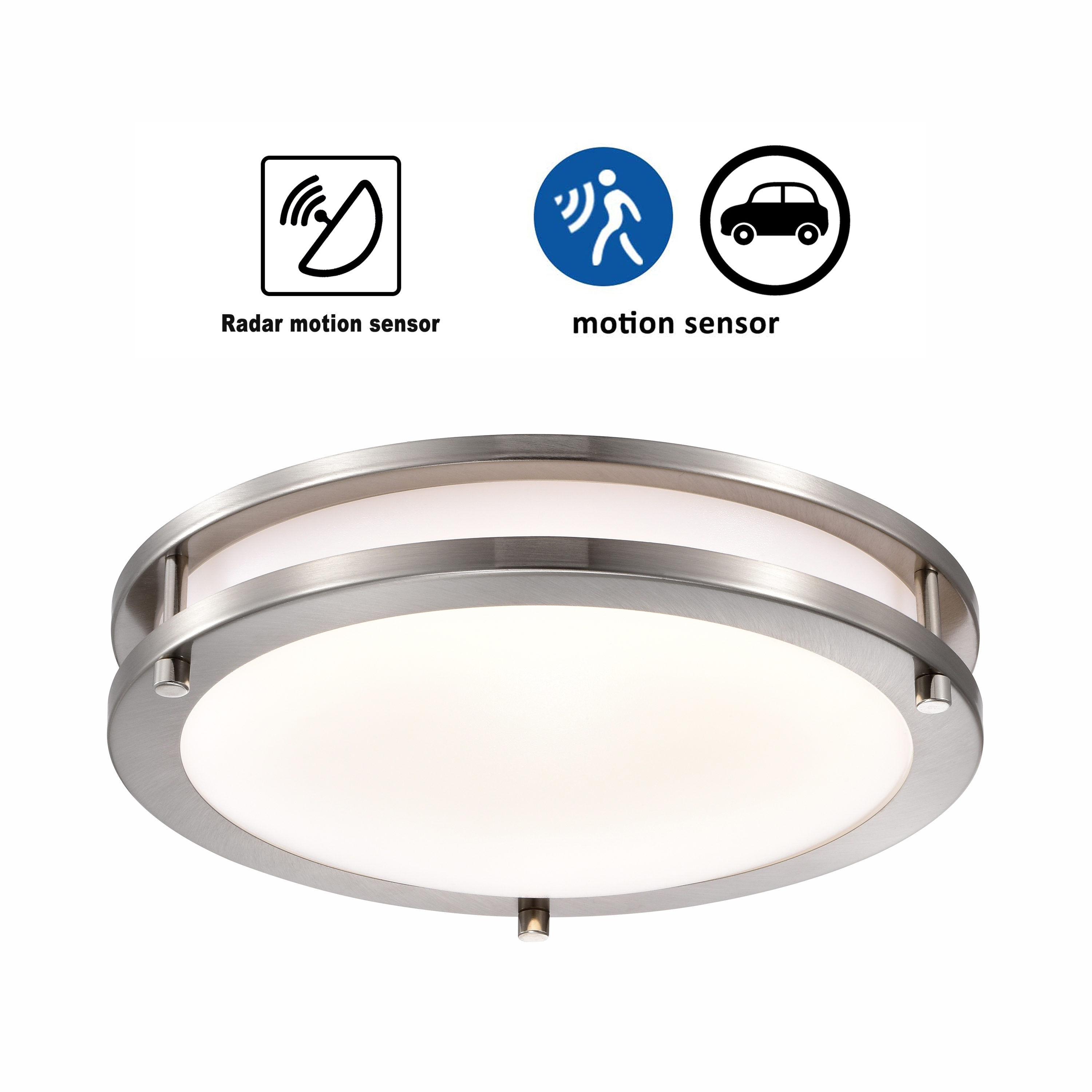 C Cattleya CA2264-FM 1-Light 11.75-in Brushed Nickel LED Flush Mount Light