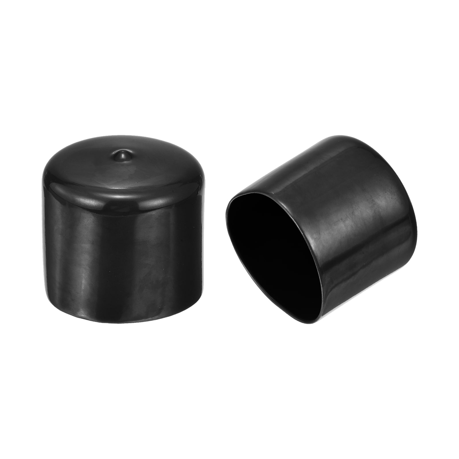 Unique Bargains 20pcs Round Rubber End Caps 2 Inch(50mm) Black Vinyl Cover Screw Thread Protectors