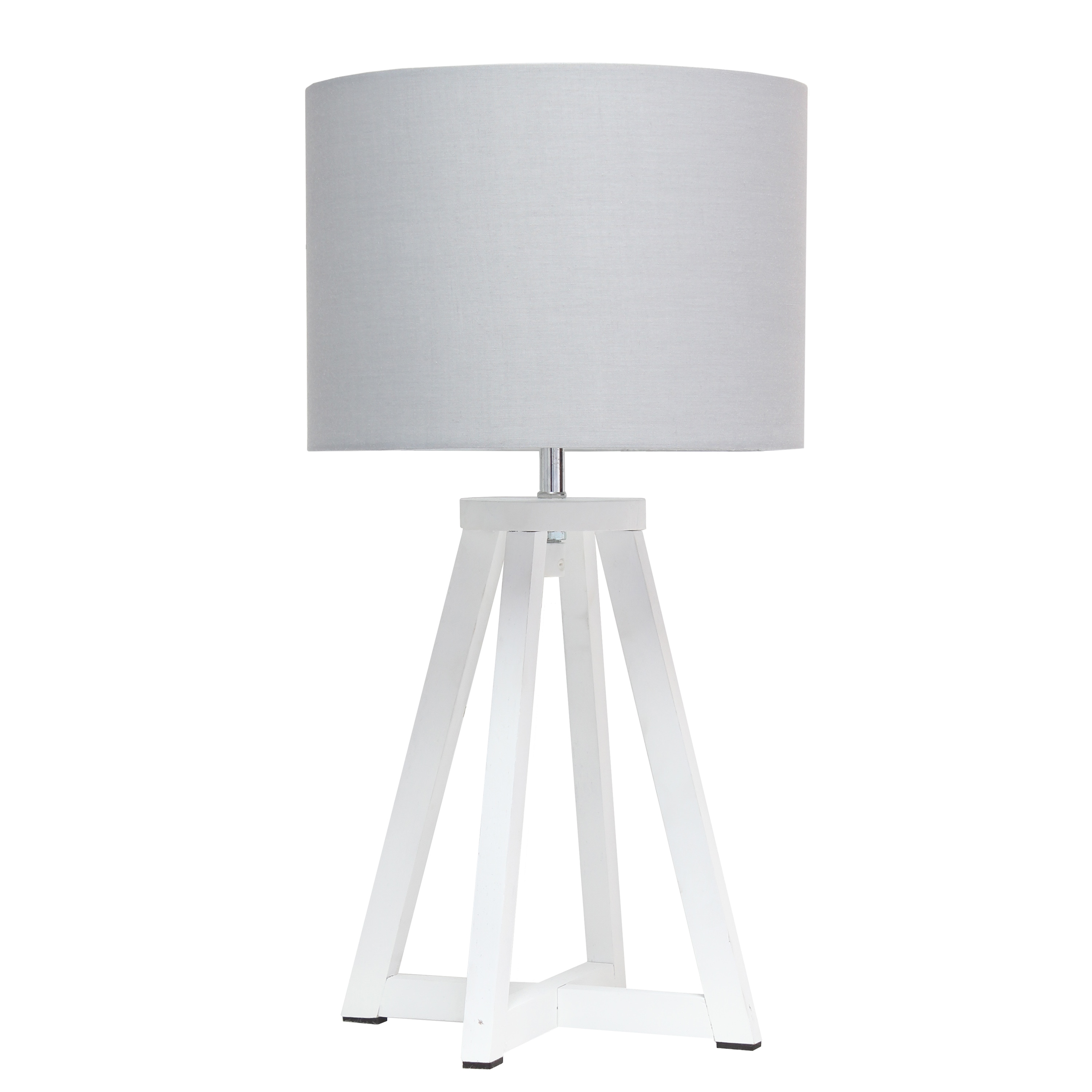 Creekwood Home CWT-1001-WG 7-in Gray/White LED On/Off switch Table Lamp with Fabric Shade