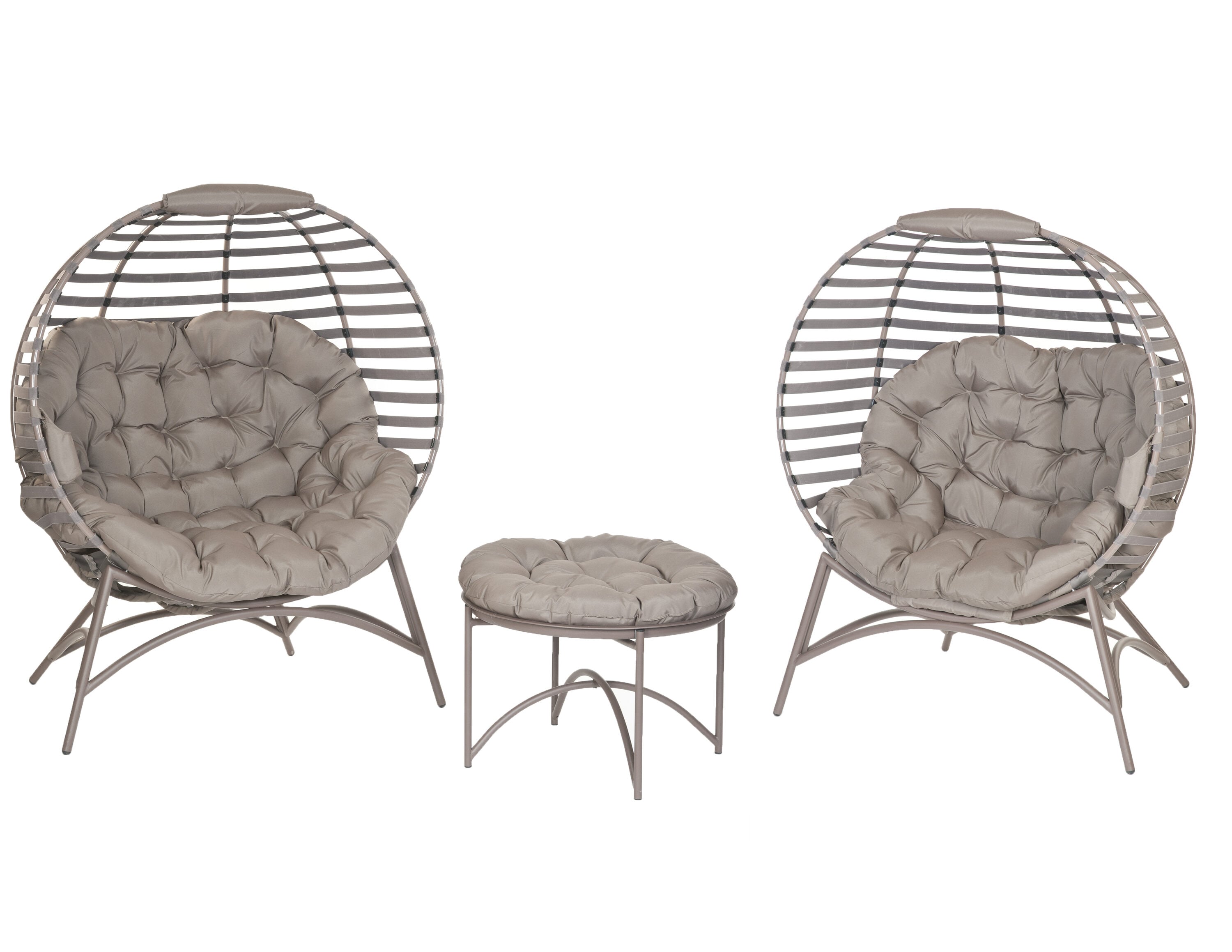 Flowerhouse FHMOD400-SAND-SET 3 -Piece 2 Patio Sofa Conversation Set with Tan Cushions