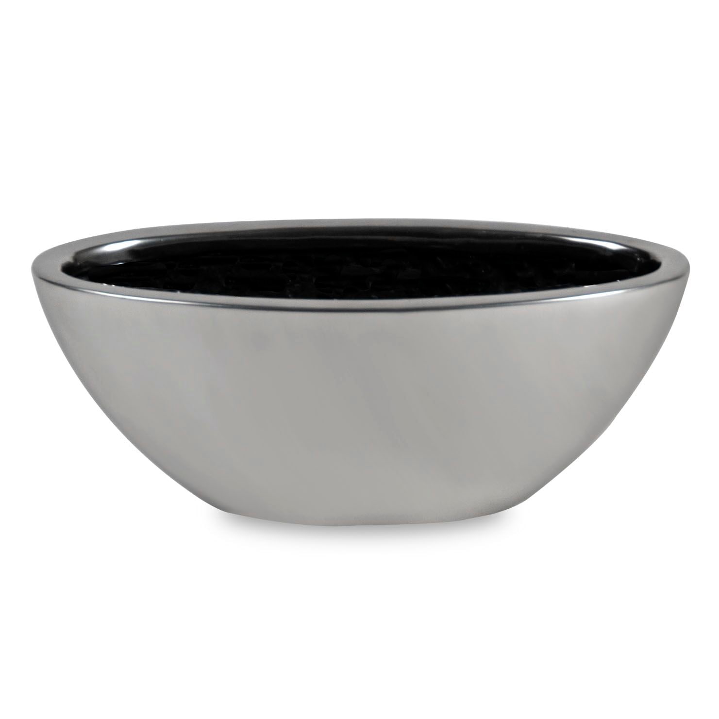 Vasesource GALENA7SVS 6.25-in W Silver Mixed/Composite Indoor/Outdoor Planter