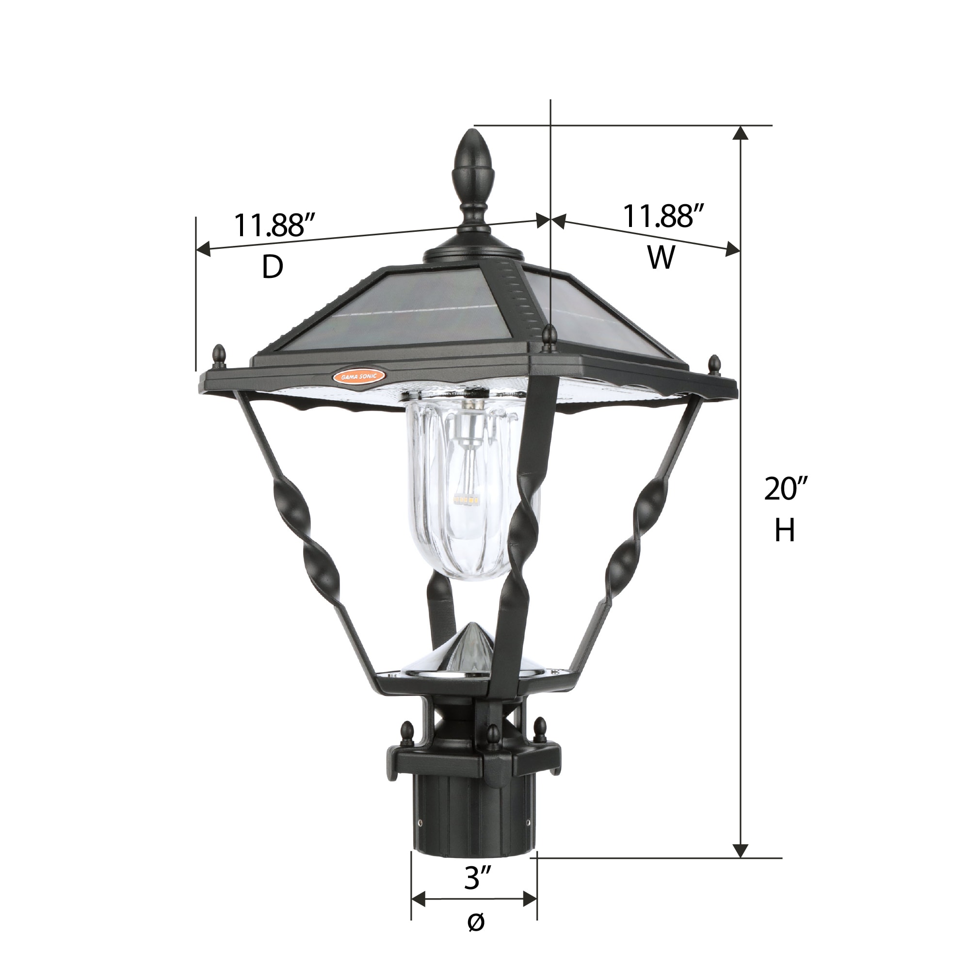 Gama Sonic Spiral Frame Assembly Kit 20-in Black Modern/Contemporary Light  Post Lantern in the Post Light Parts department at
