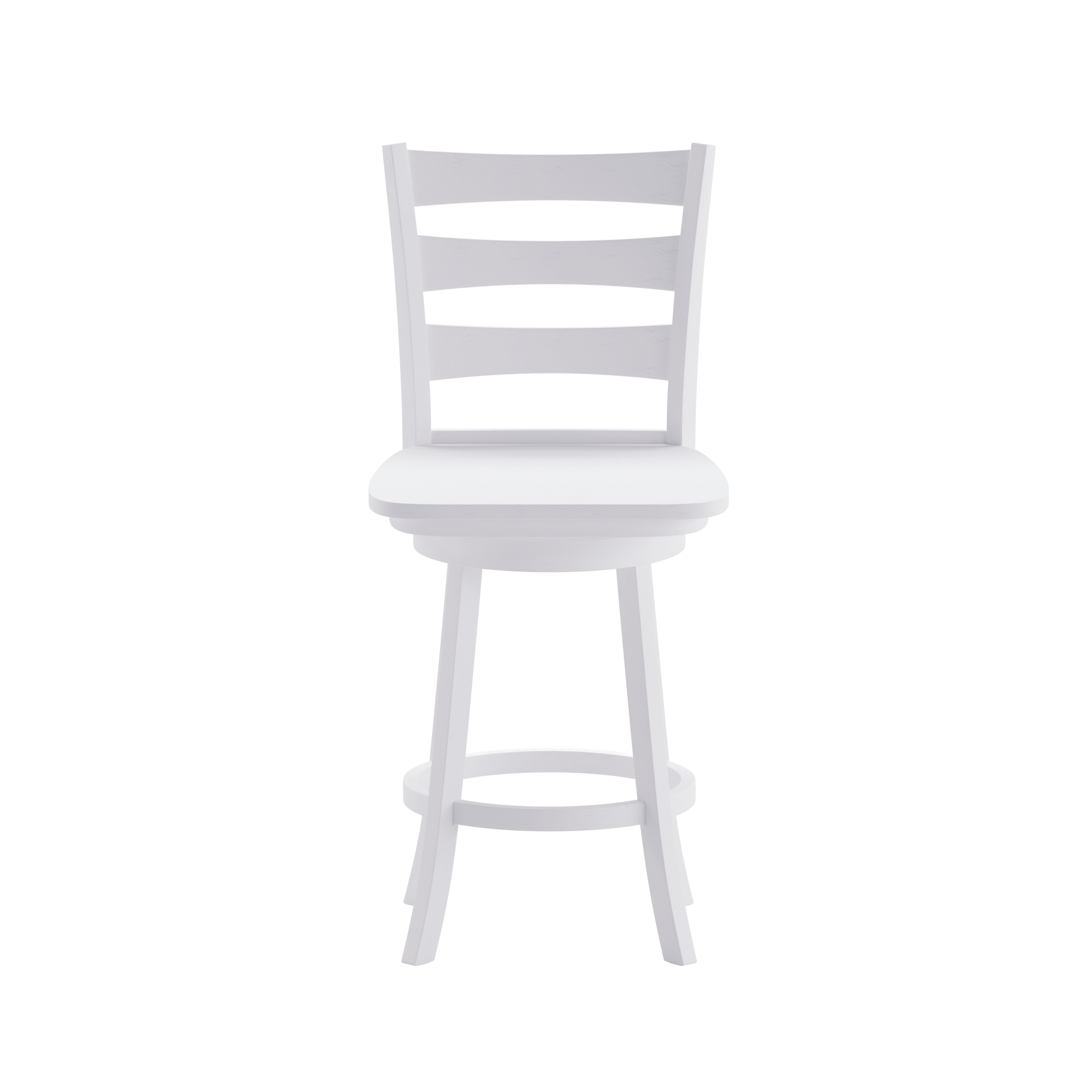 Antique White Wash Wooden Swivel Counter Height Barstool