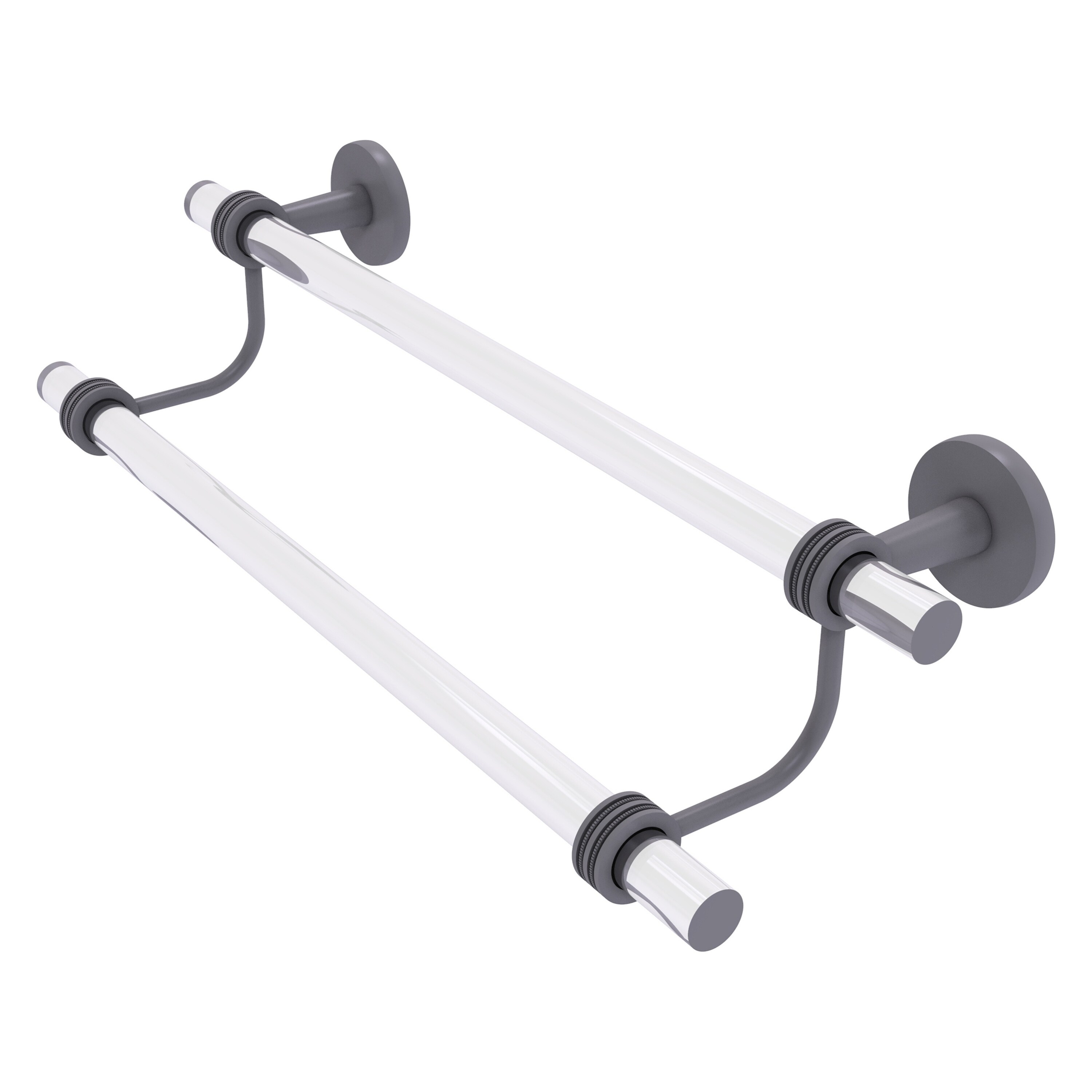 Allied Brass CV-72D-30-GYM Clearview 30-in double Matte Gray Wall mount Double Towel Bar