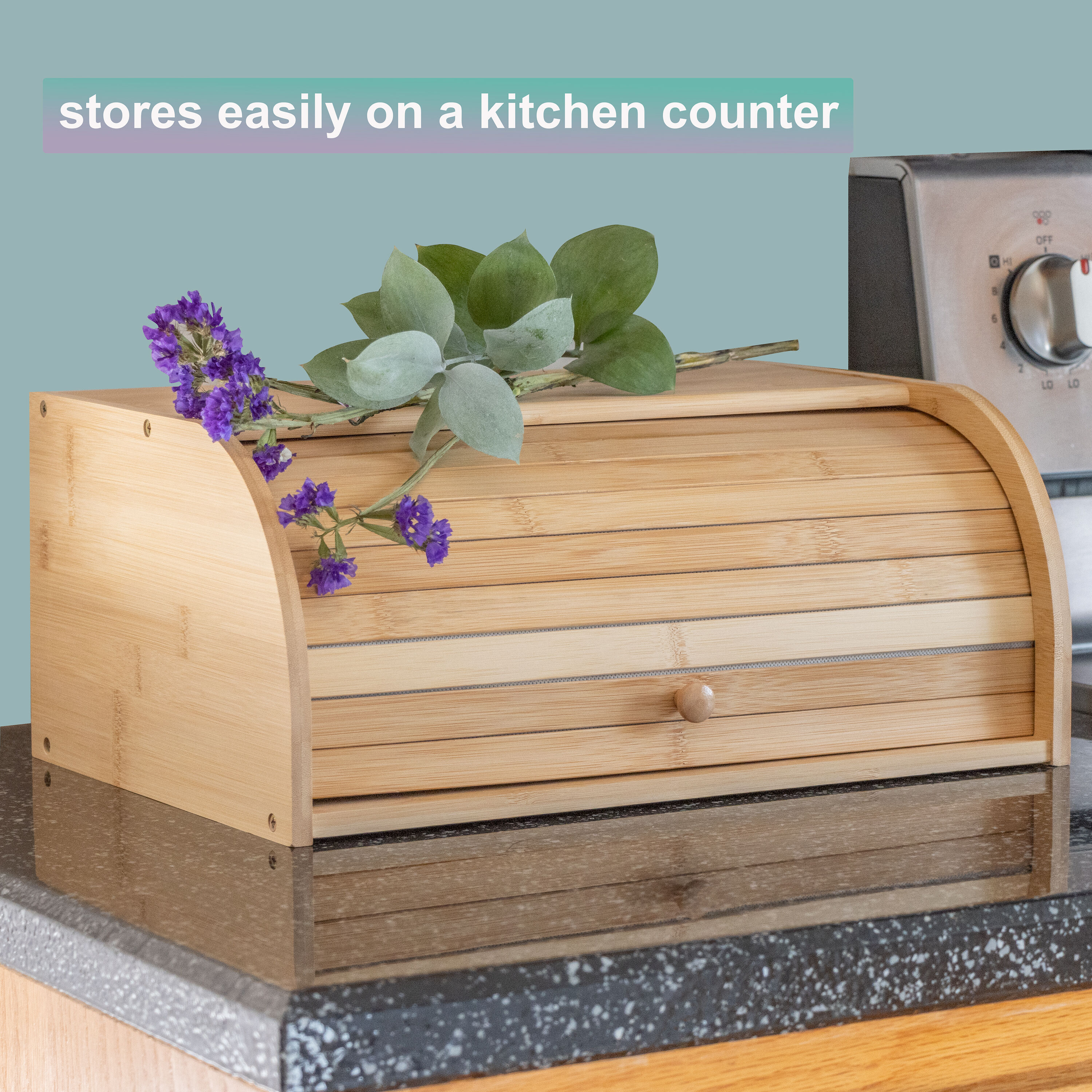 Trademark Innovations BAMBOO-BREADBOX Dining-Kitchen-Storarge - View #5