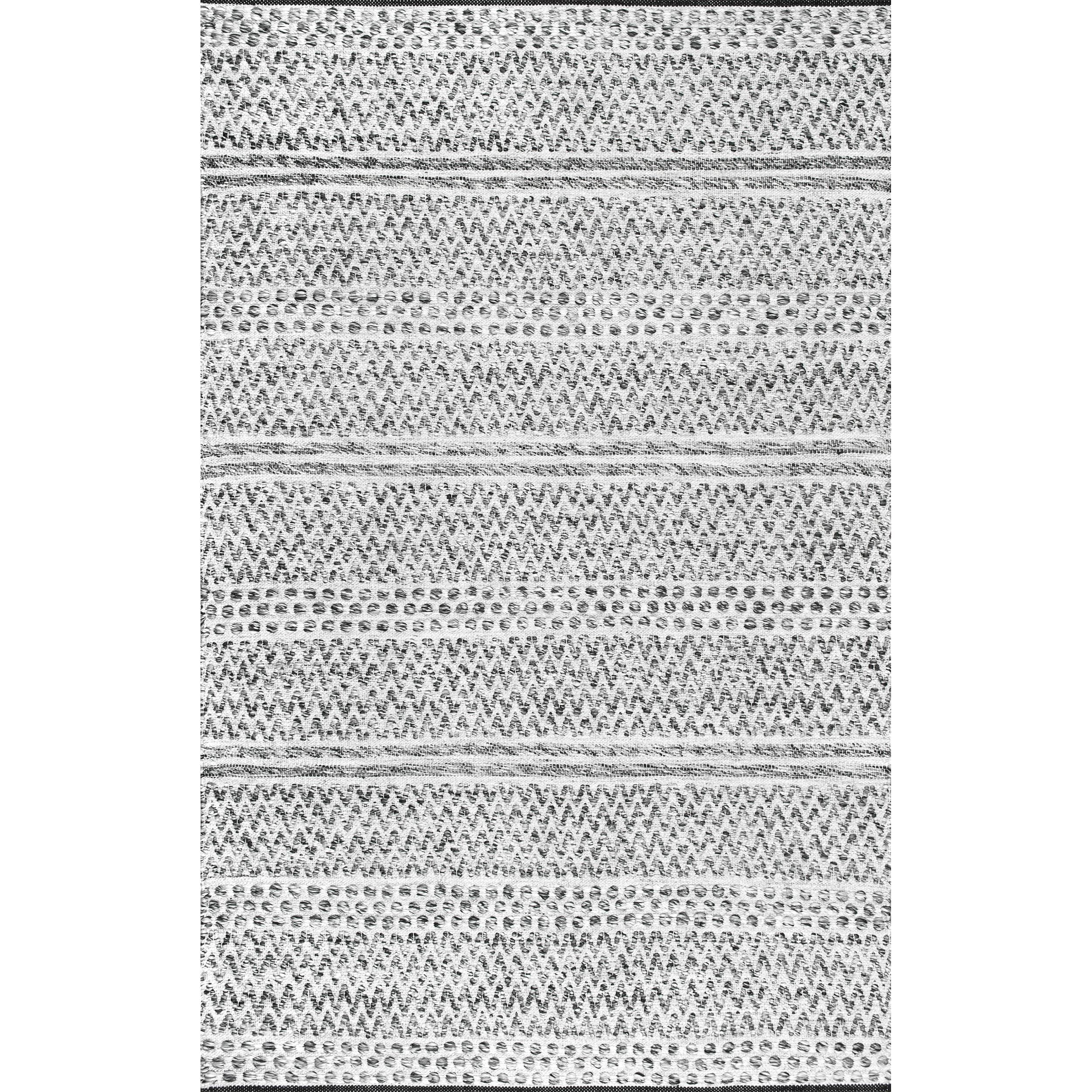 nuLOOM VEME01A-O8010 Natosha 8 x 10 (ft) Synthetic Silver Oval Indoor/Outdoor Stripe Area rug