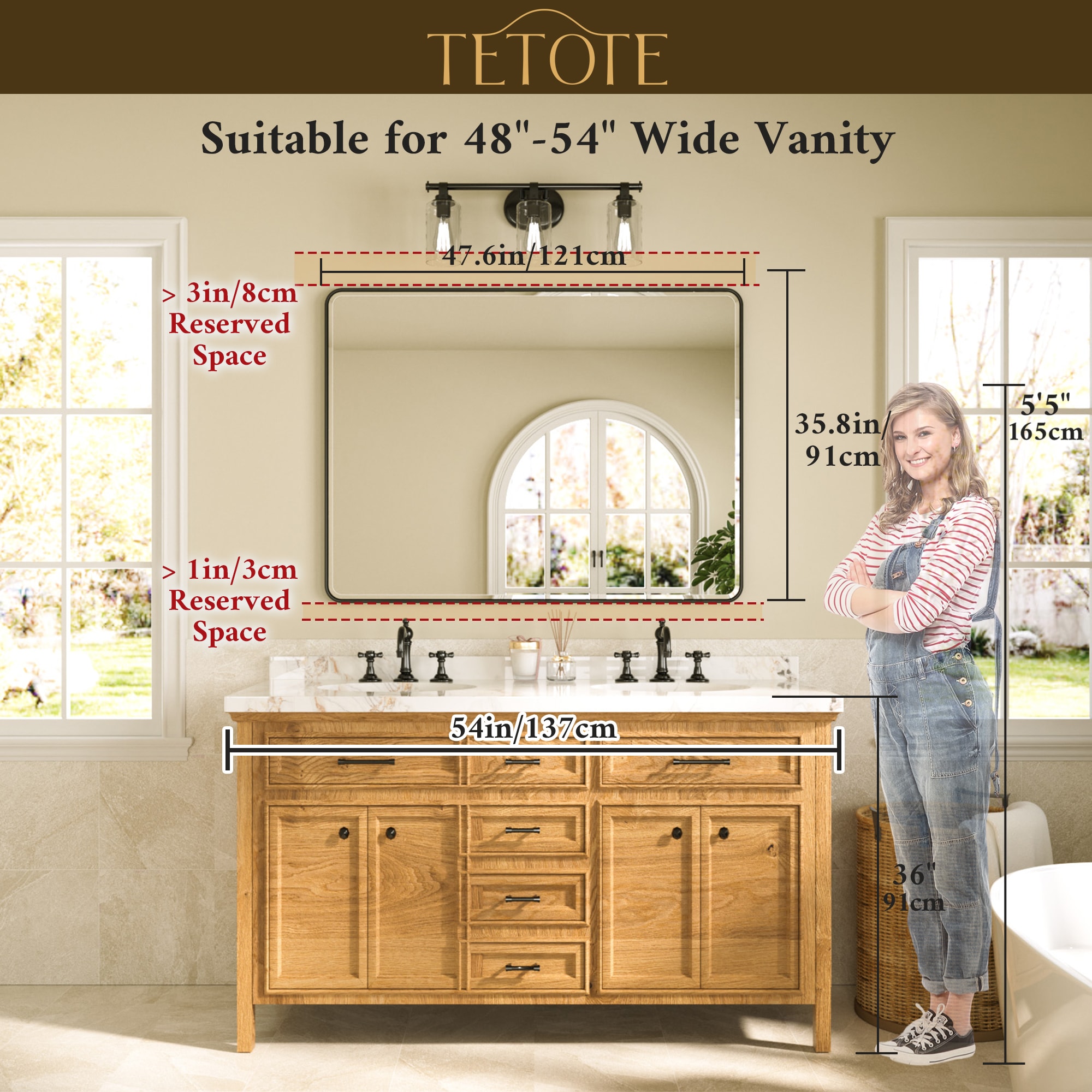 TETOTE LSC-TE-4836SG-B82 Framed-Bath-Mirrors - View #3