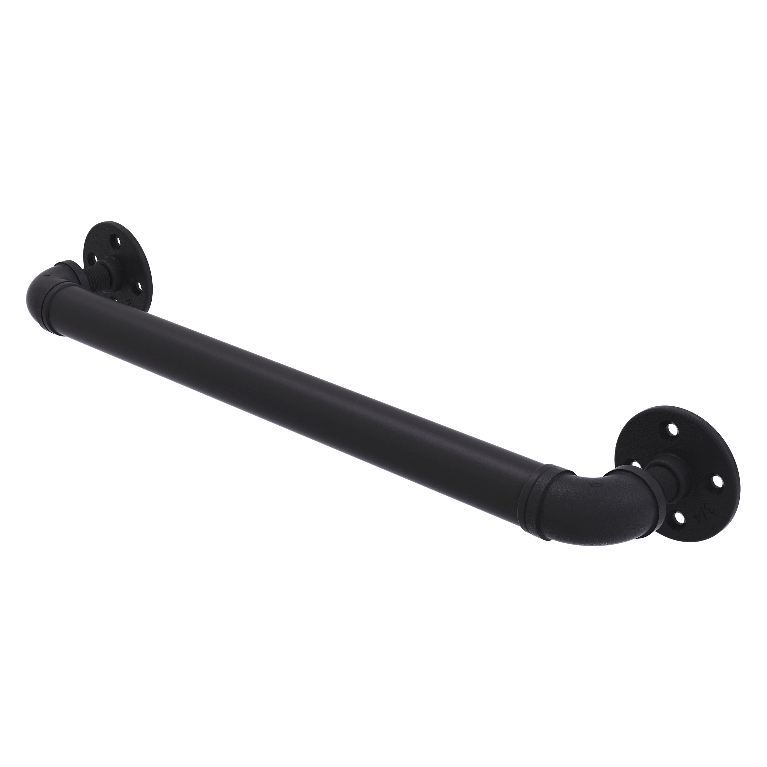 Allied Brass P-700-24-GB-BKM Pipeline 24-in Matte Black Wall mount ADA Compliant Grab Bar ( 350-lb Weight Capacity )