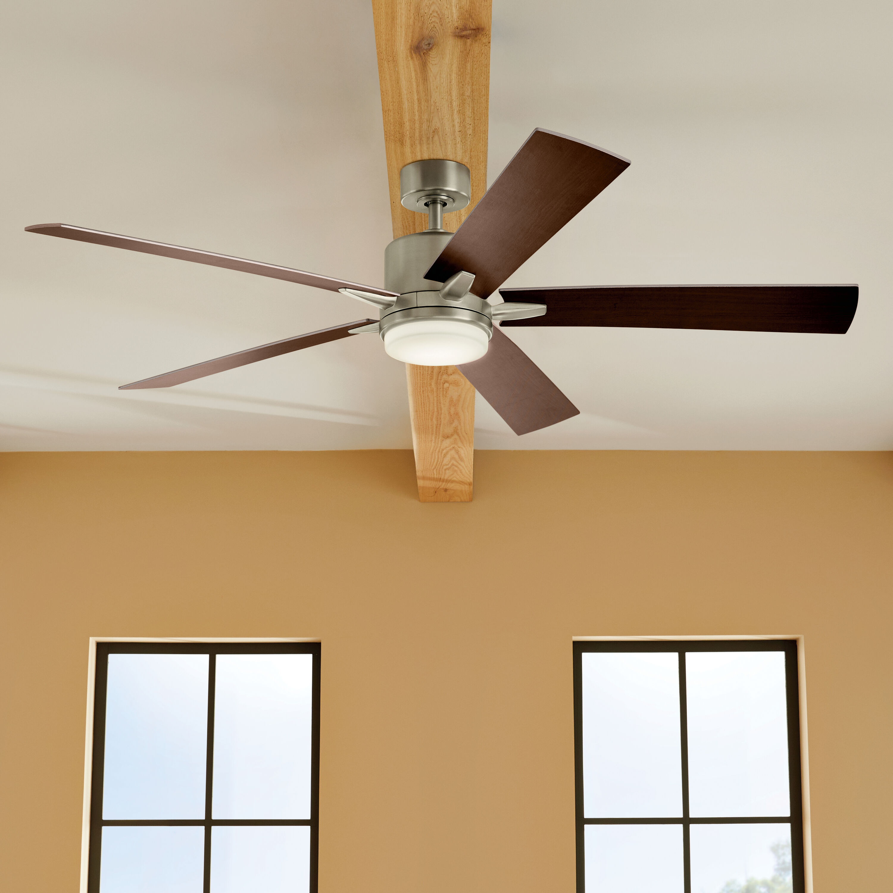 Kichler Lucian 60-in Brushed Nickel Integrated LED Indoor Ceiling Fan ...