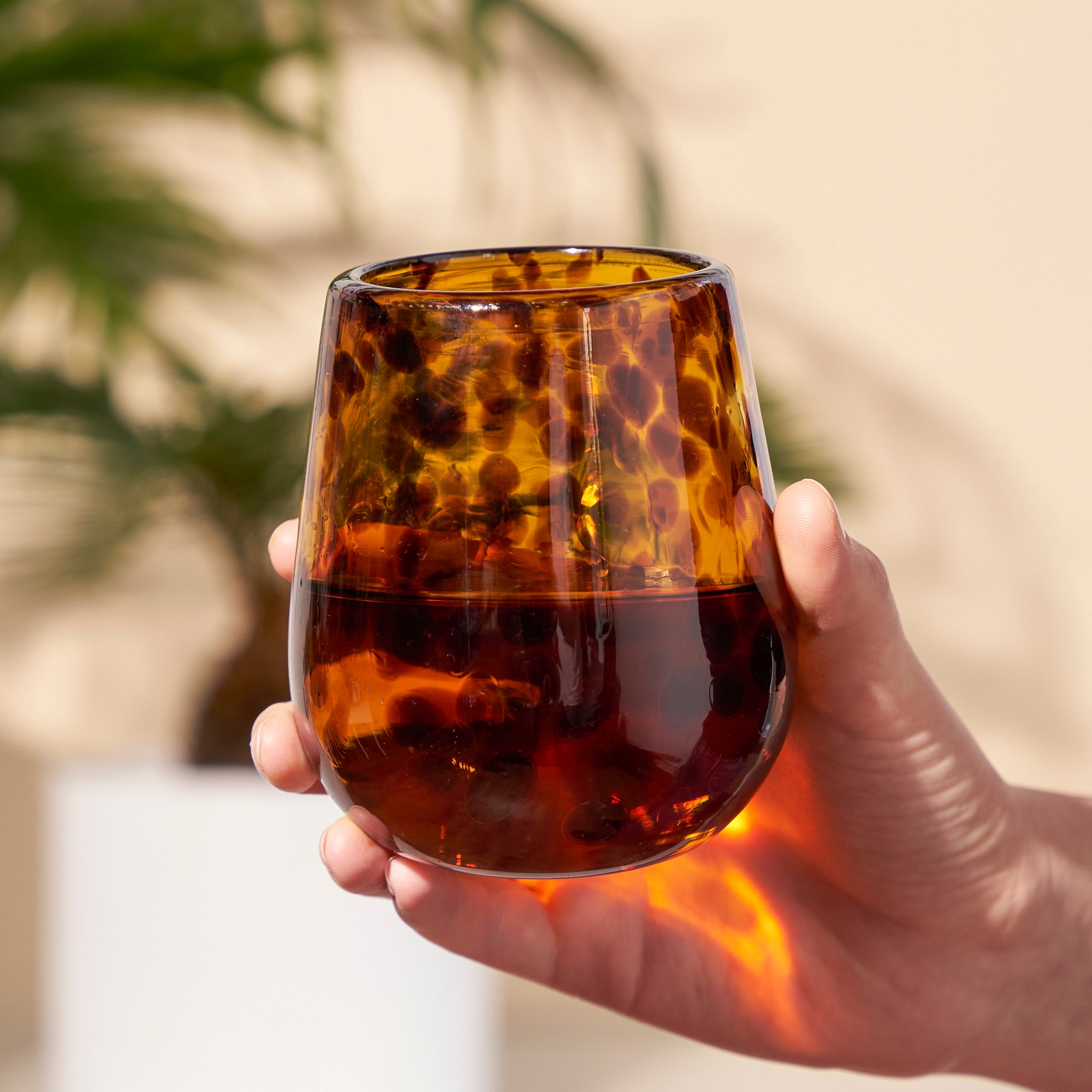 Twine Segunda Vida Tortuga Stemless Wine Glasses