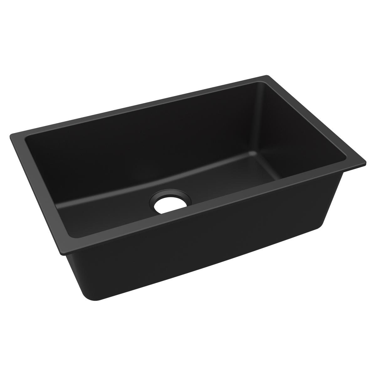 Elkay ELGRU13022BK0 Quartz Classic Undermount 29.5-in x 18.75-in Quartz Single bowl Kitchen Sink