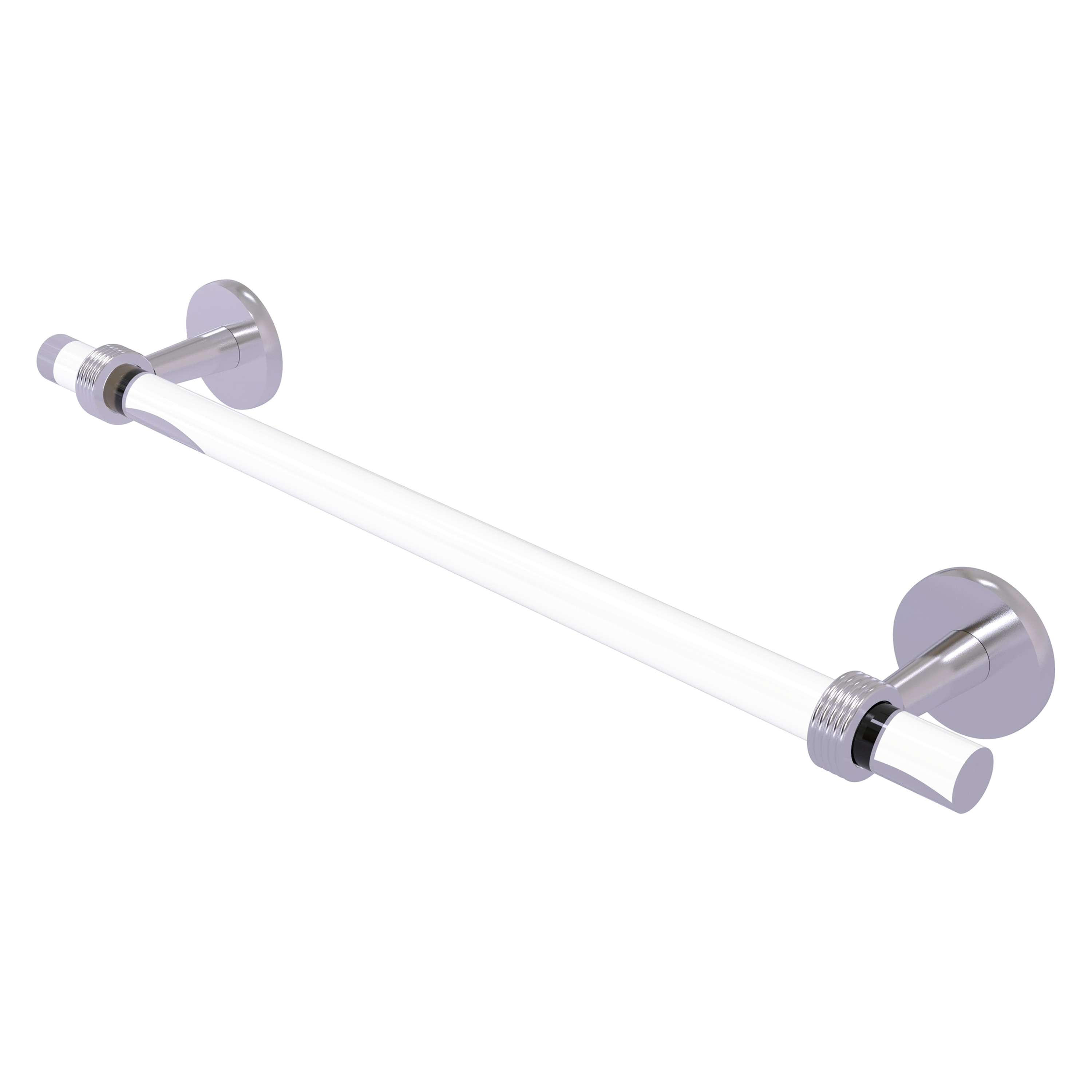 Allied Brass CV-41G-24-SCH Clearview 24-in Satin Chrome Wall mount Single Towel Bar