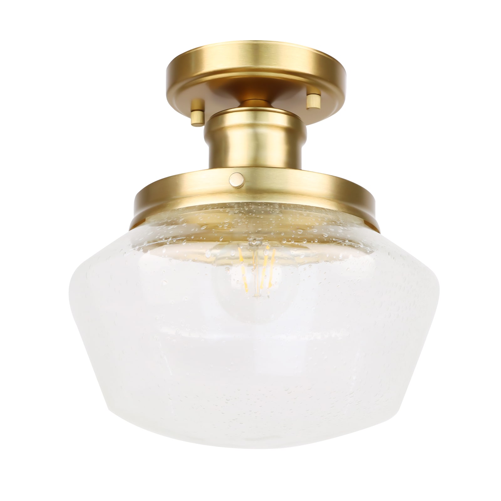 LTMATE LSWL057-SB JAZAVA 1 -Light 10-in Gold Semi Flush Mount Light