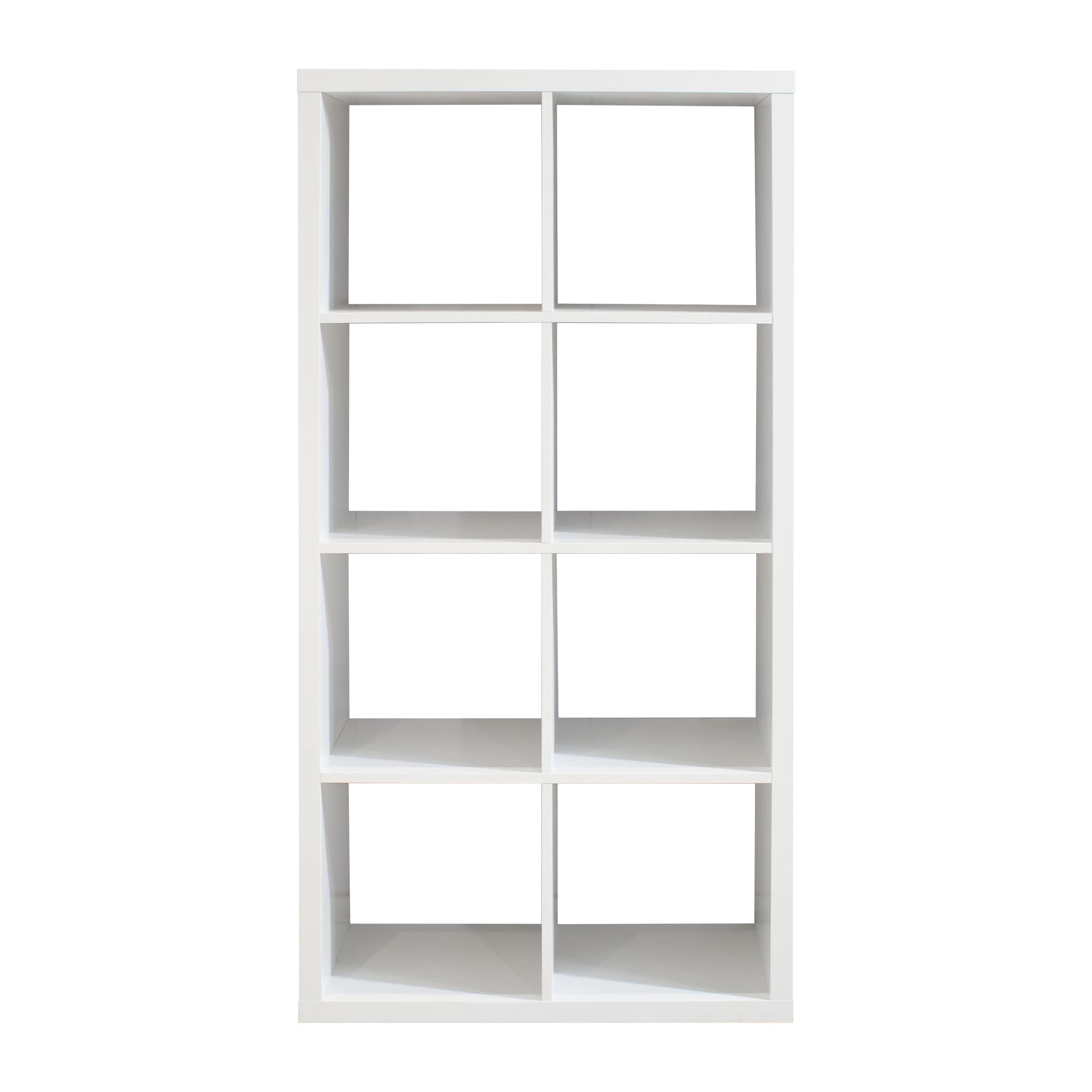 Siavonce XH60288 Bookcase White MDF 8 -Shelf Modular Bookcase ( 29.9-in W x 57.5-in H x 15.4-in D ) Finished
