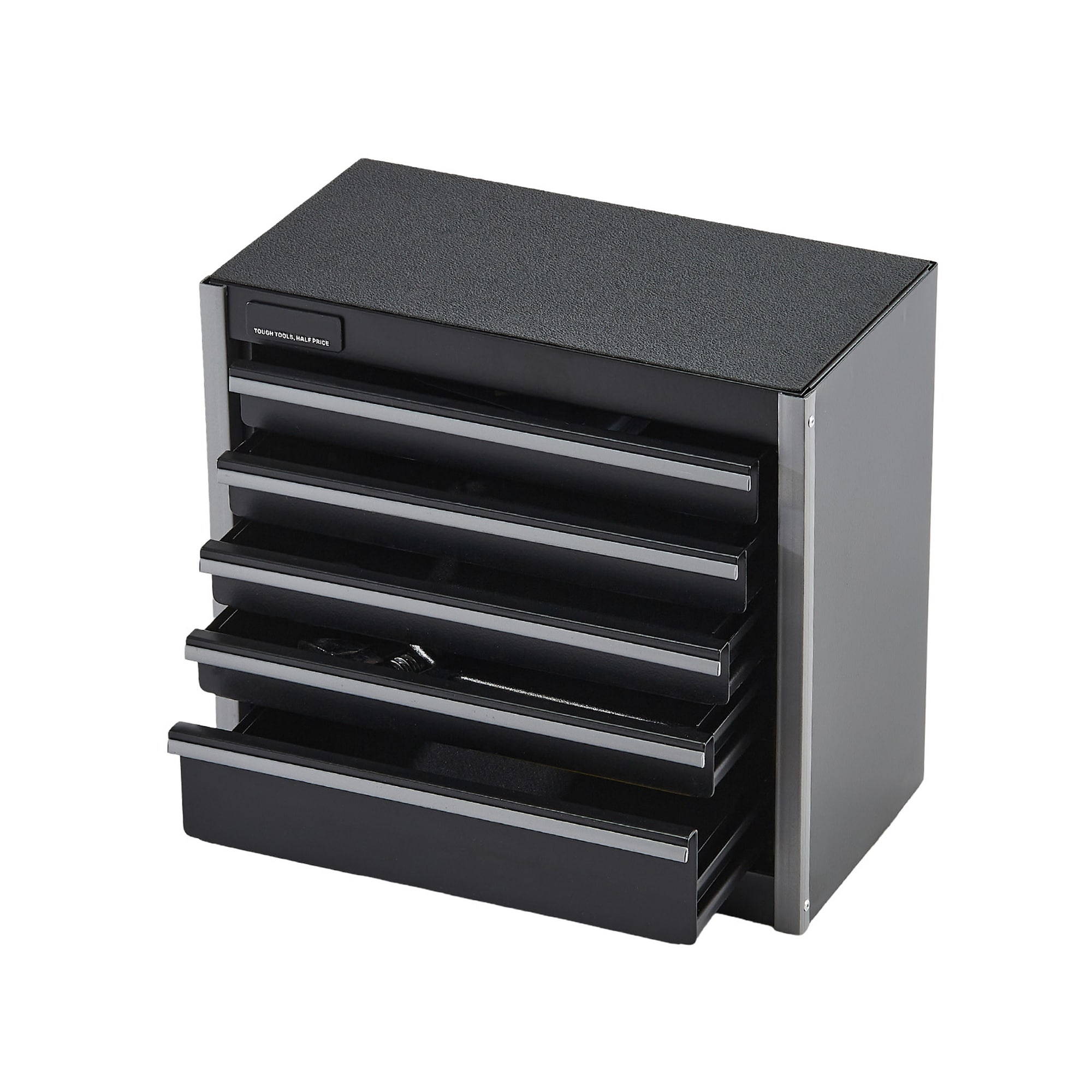 HyperDrop Cart 8.6-in Black Portable Metal Tool Box with 5 Drawers - Tool Organizer