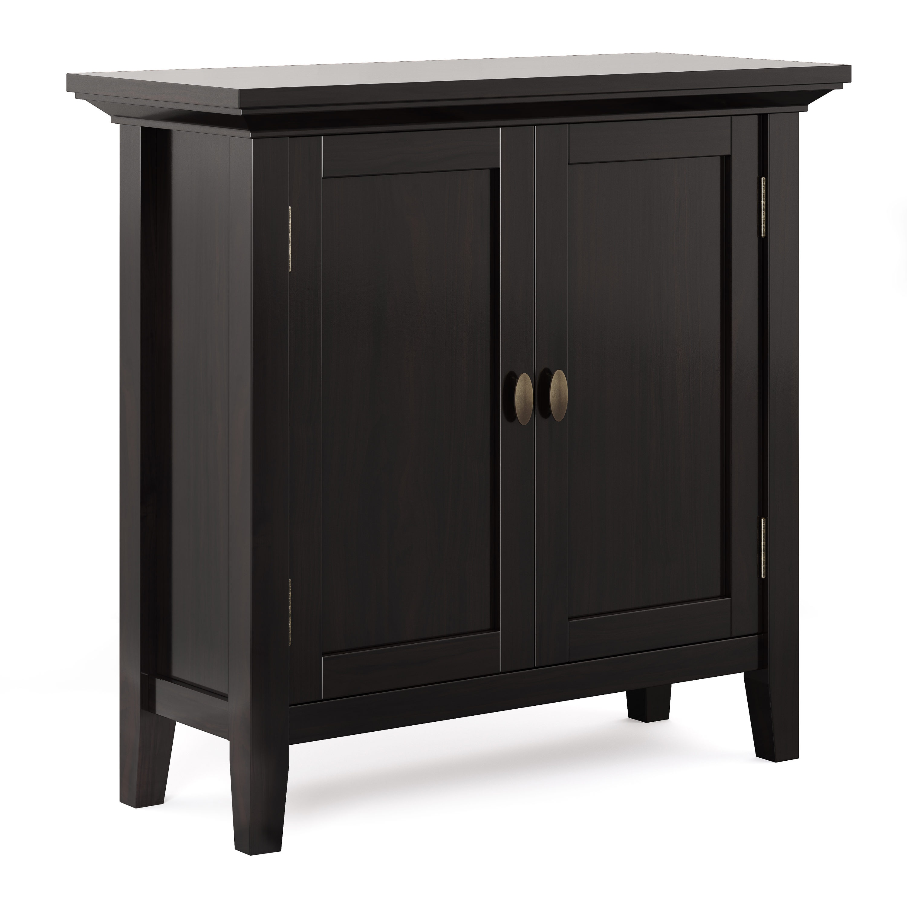 Simpli Home AXCRED14-HIC Redmond Hickory Brown Transitional Wood Media Cabinet