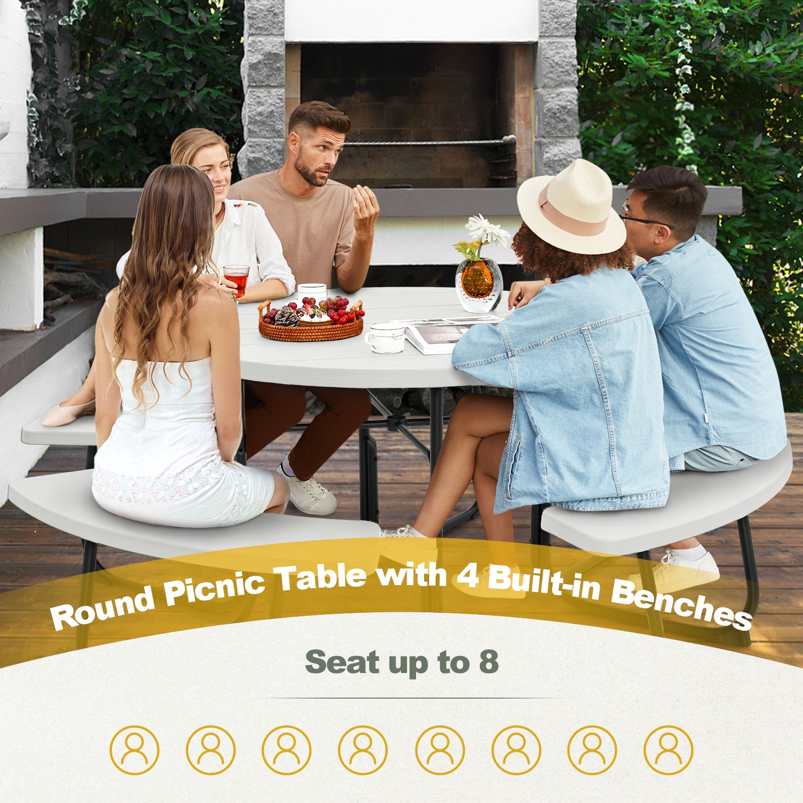 WELLFOR OUG52885 Picnic-Tables - View #3