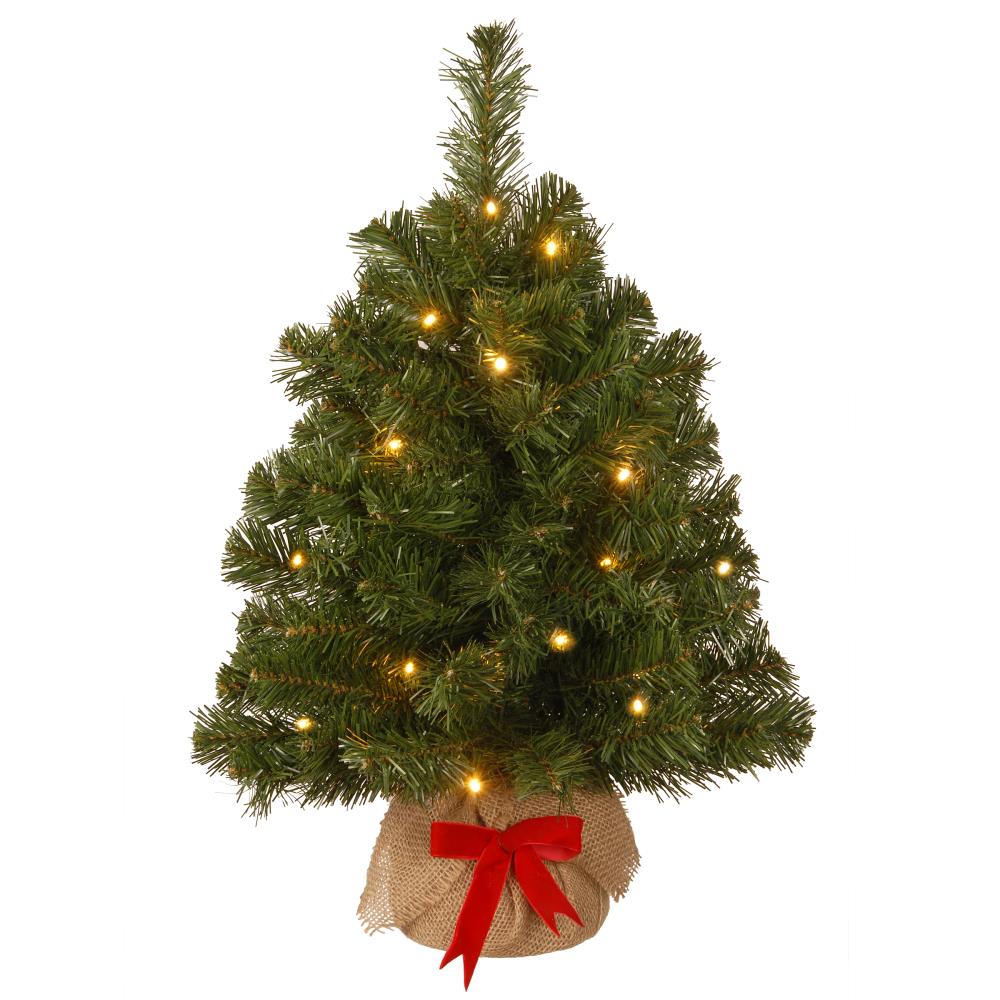 National Tree Company NB3-20BP-B1 2-ft Spruce Pre-lit Red Artificial Christmas Tree with LED Lights