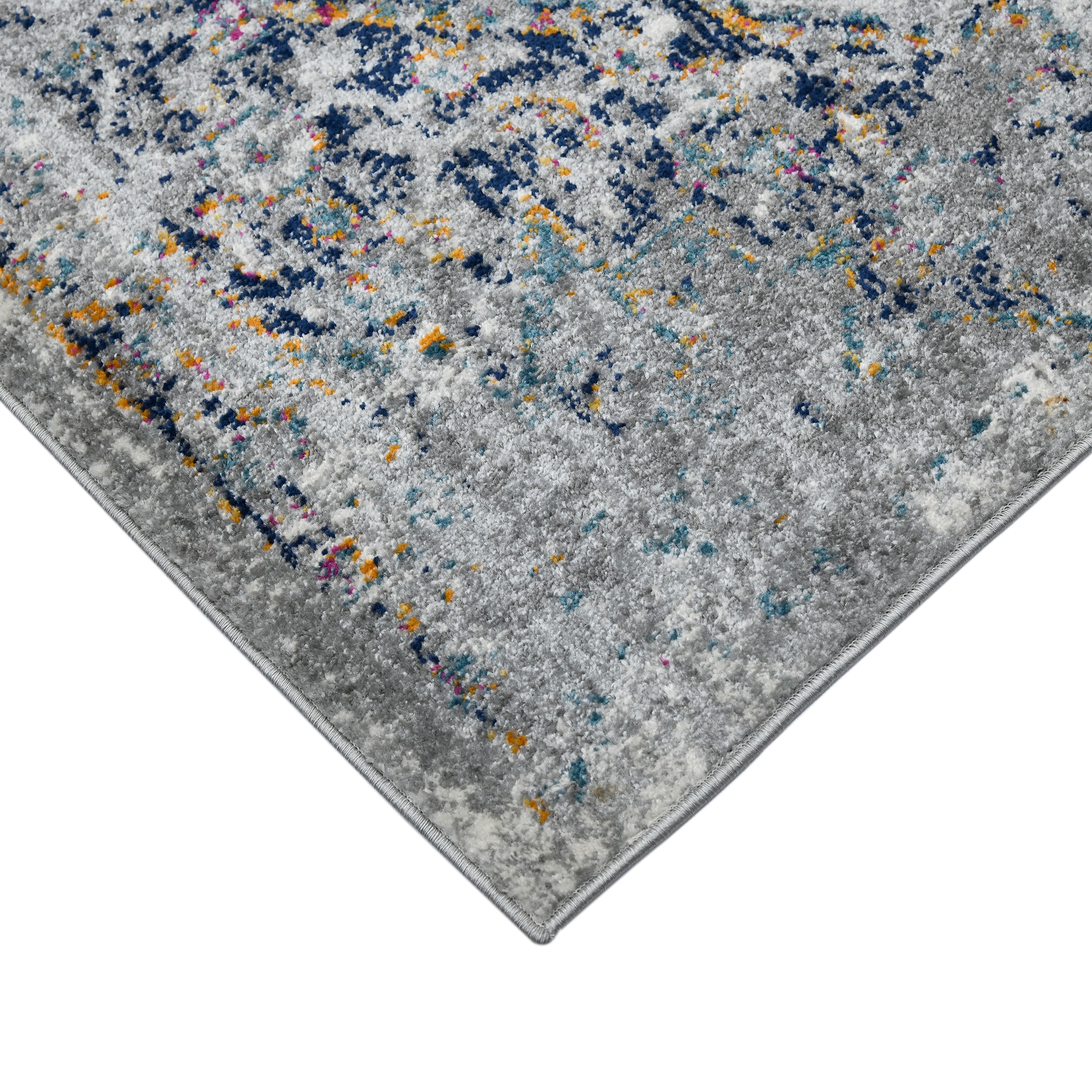 Gray Rectangular 5' x 7' Synthetic Stain-Resistant Area Rug
