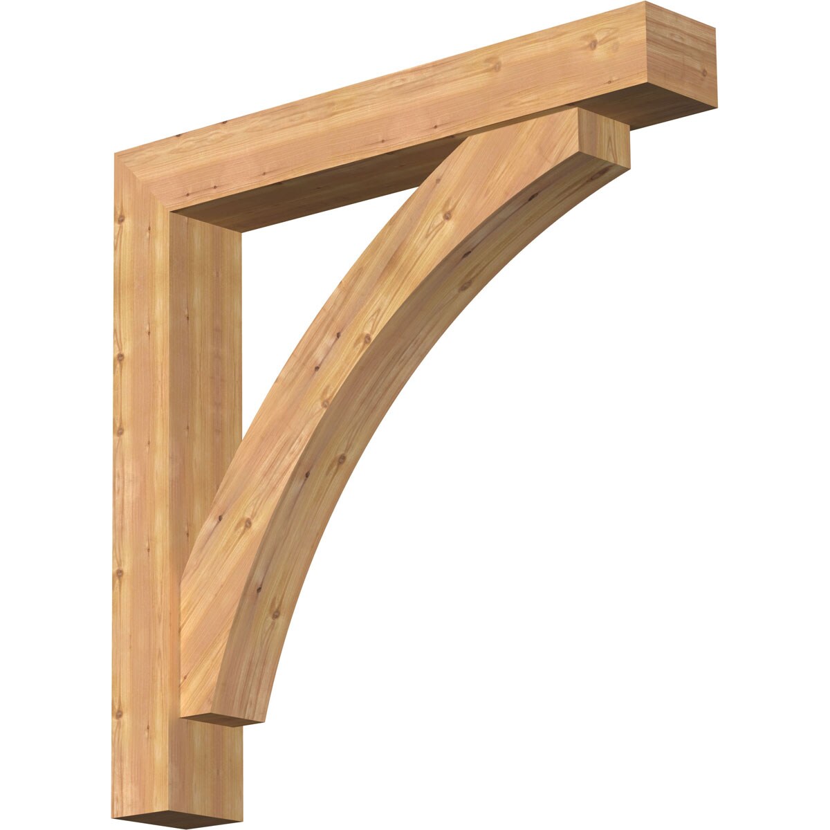 Ekena Millwork 1464004 Thorton Block Smooth Bracket with Offset Brace Western Red Cedar Wood Standard Bracket