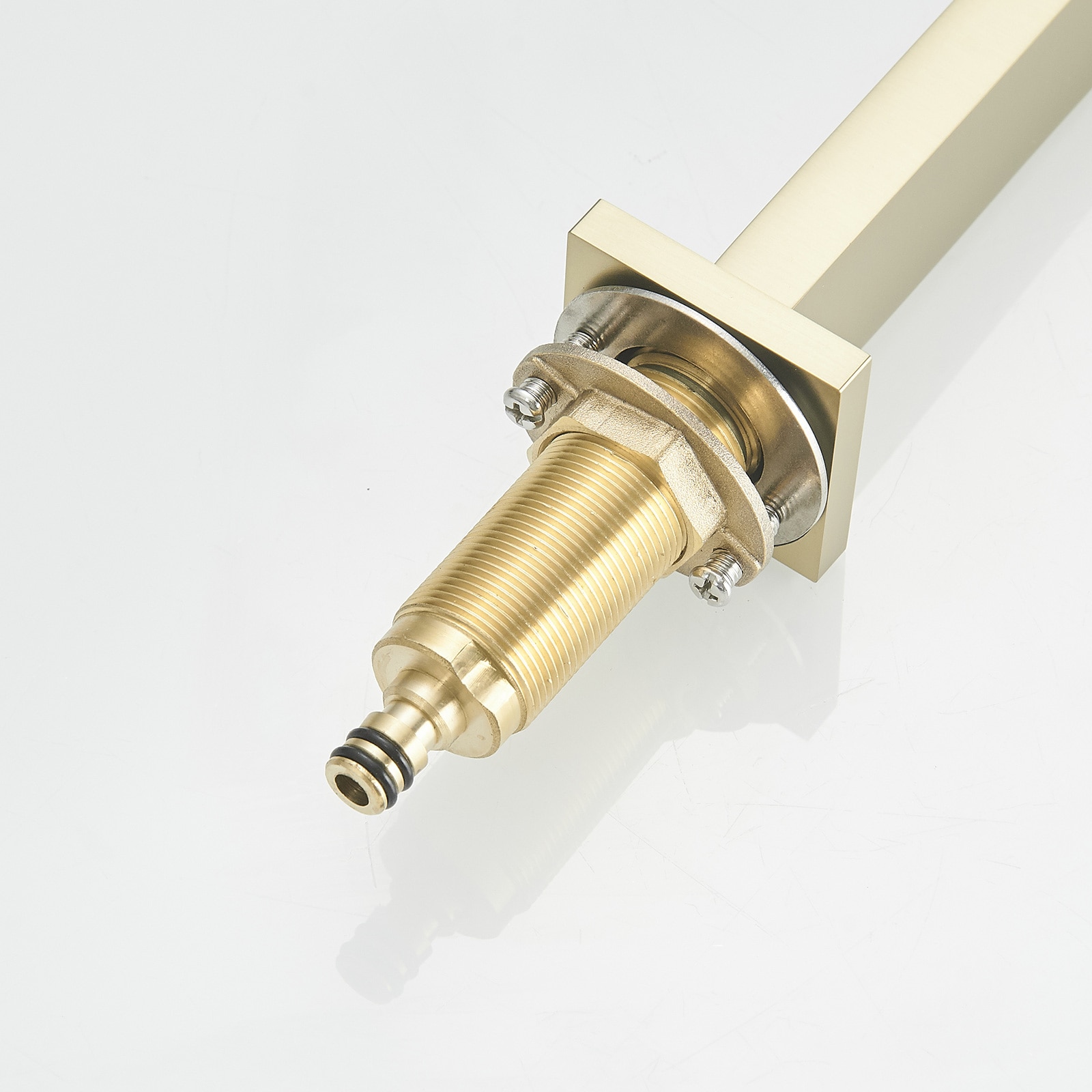 Brushed Gold Modern Widespread Bathroom Faucet with Lever Handles