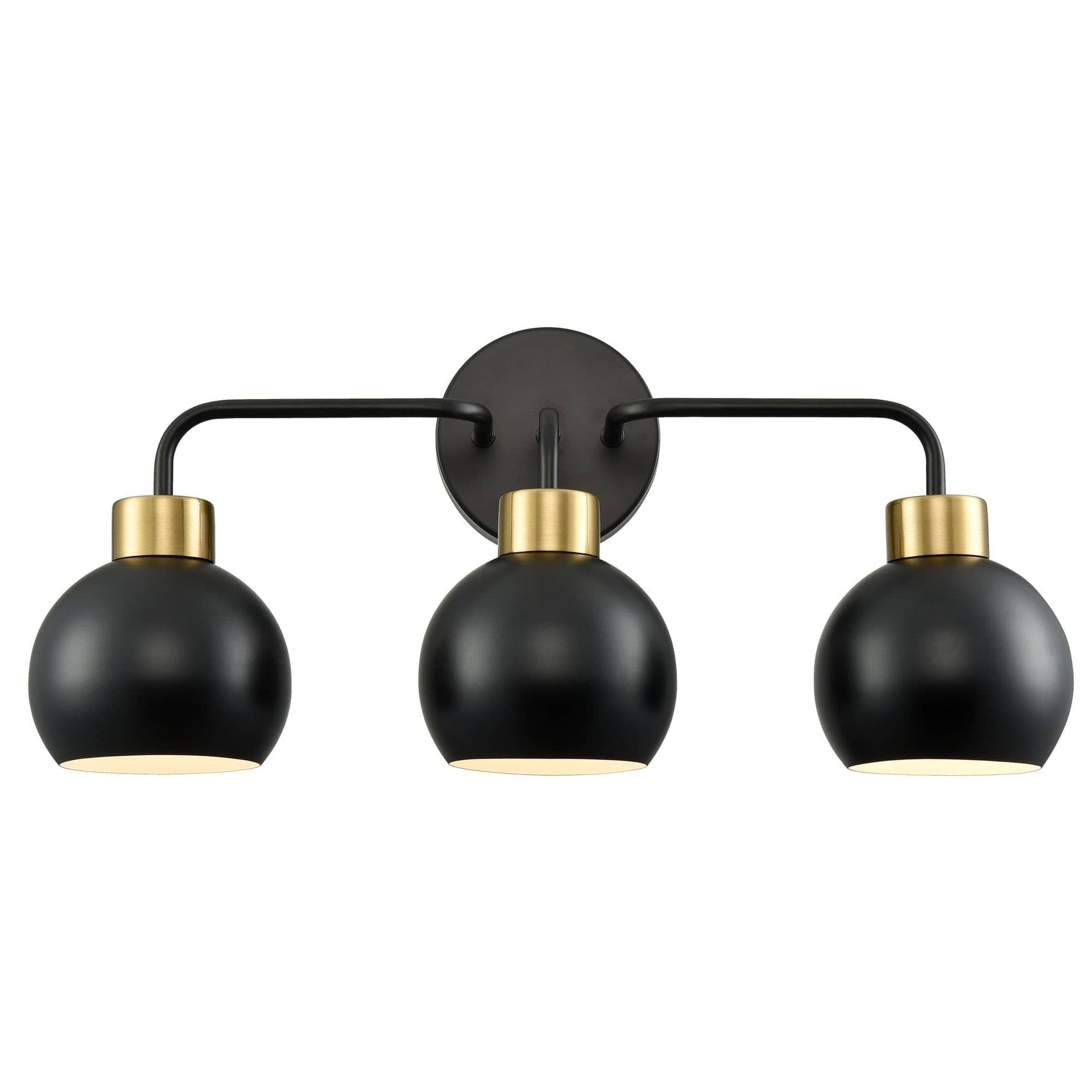 Claxy HY-T3276-3BU-BK Rustic/Industrial 23.6-in 3 -Light Matte Black Industrial Vanity light