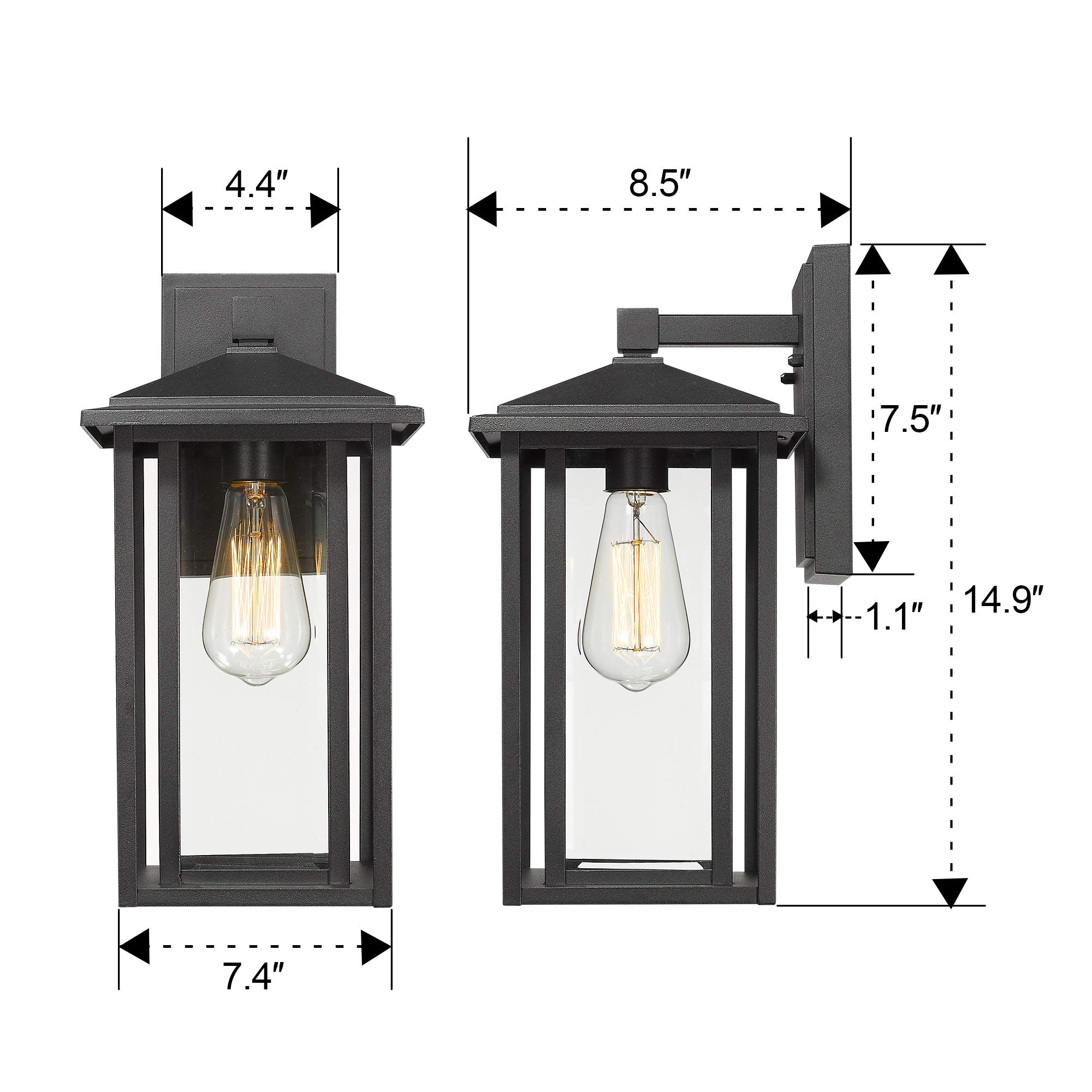 LTMATE LS1951-2PK BKDM Outdoor-Wall-Lighting - View #2