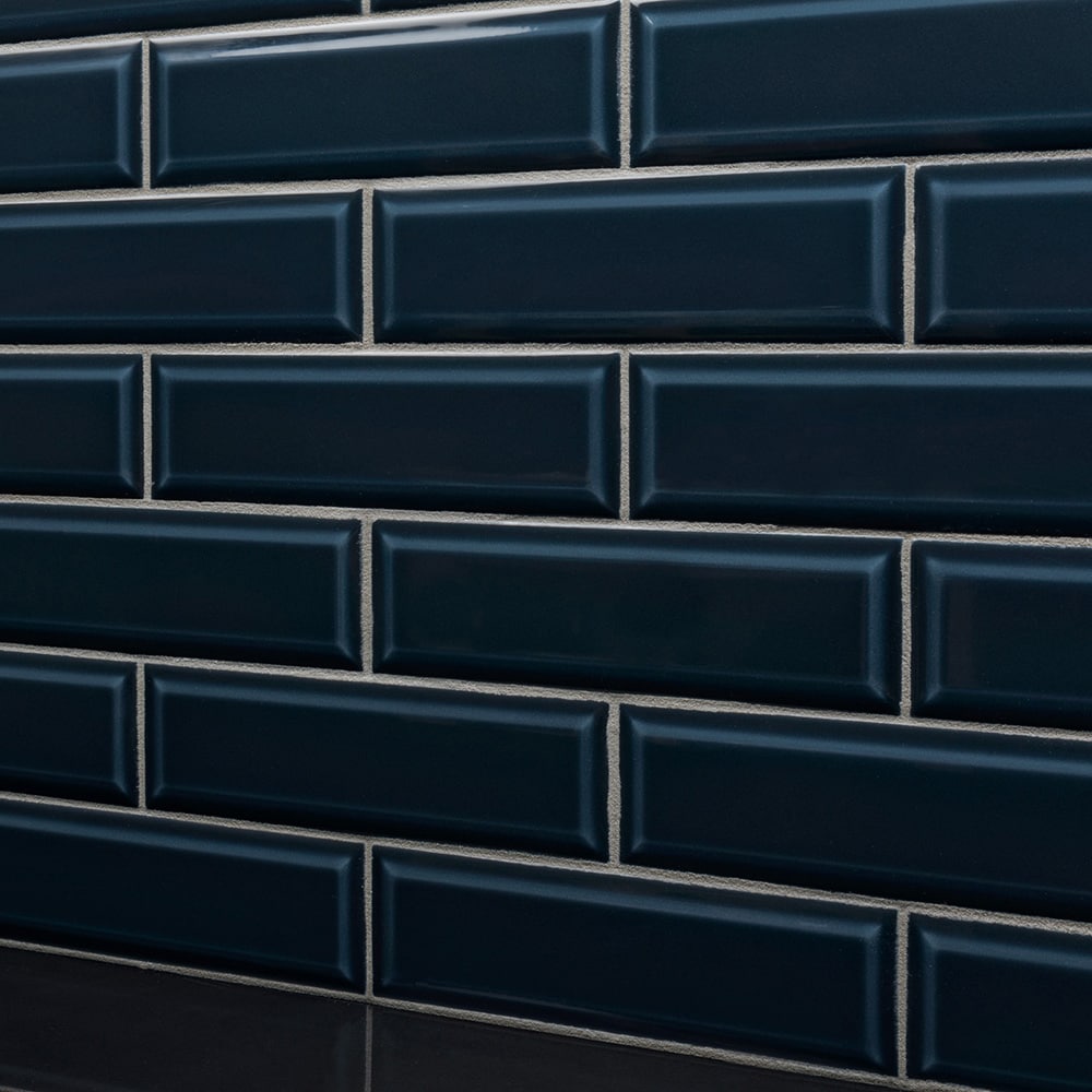 Boutique Ceramic LW0319022 Boutique Blue 3-in x 9-in Glazed Ceramic Subway Standard Wall Tile ( 0.18-sq ft Piece )