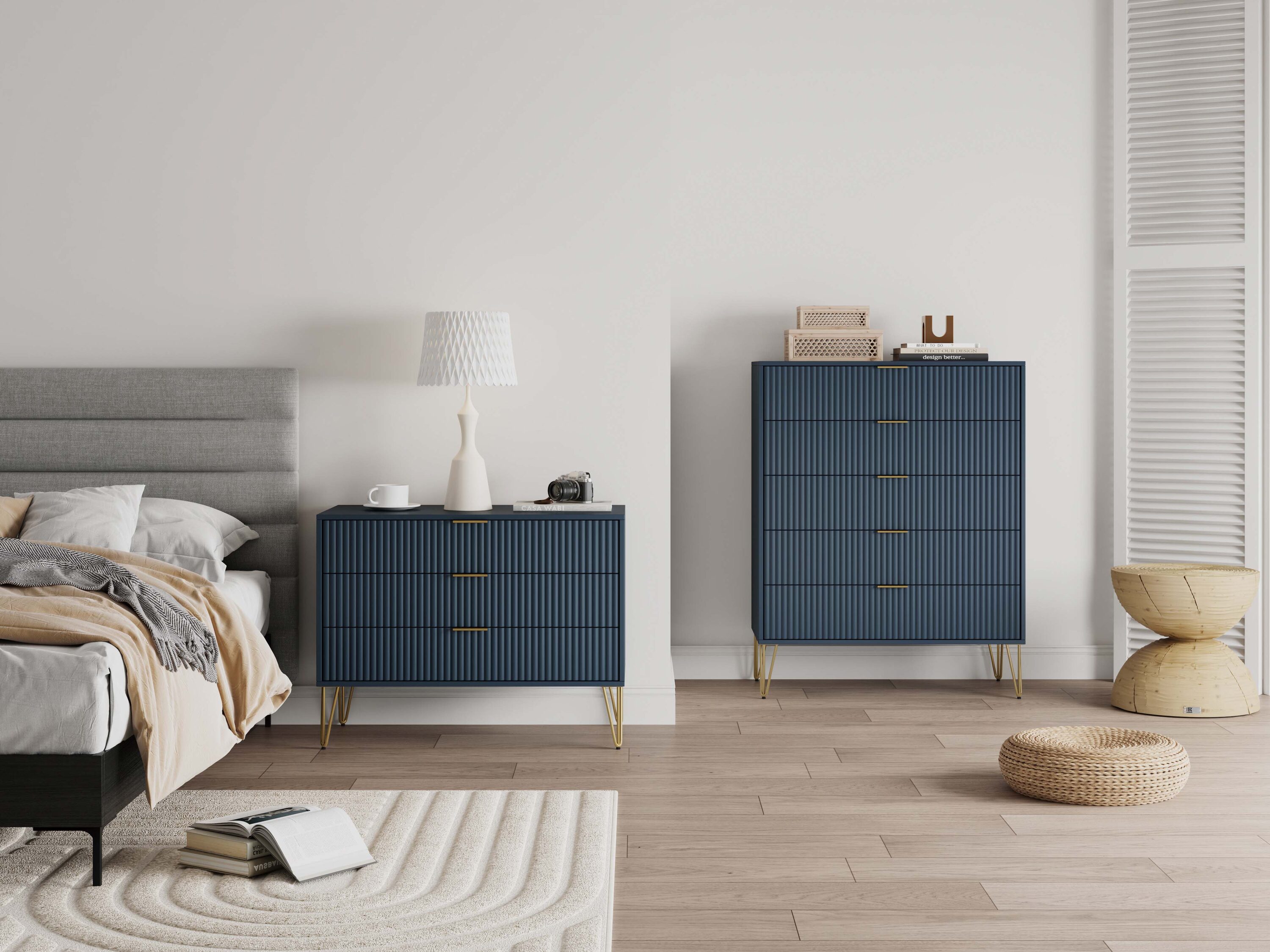 Manhattan Comfort 2-DB05-MB Midnight Blue 8 -Drawer Standard dresser