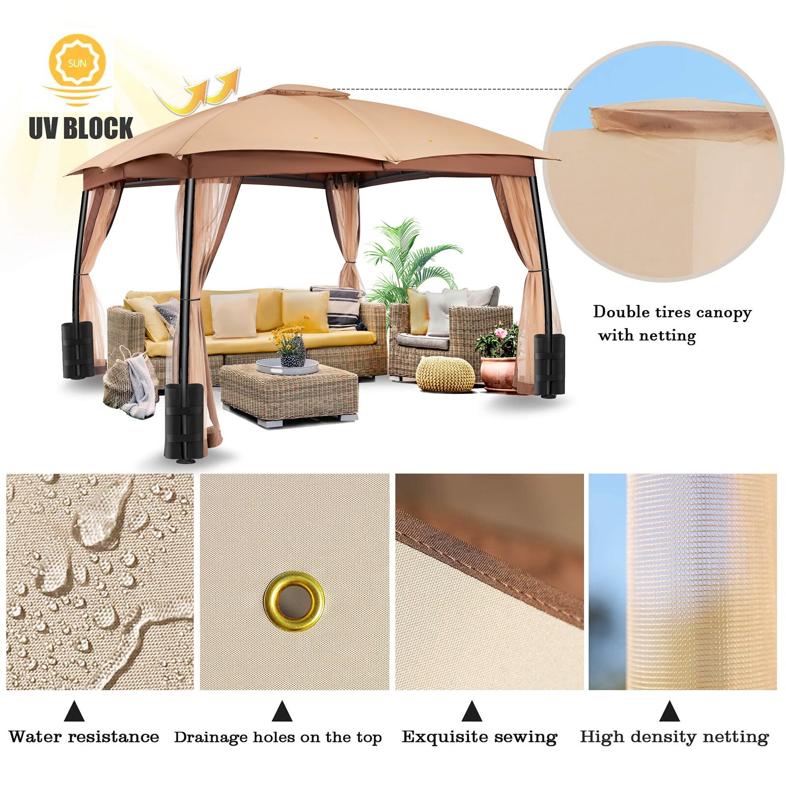 StarEcho GAZ004MK Wood-Resin-Gazebos - View #3