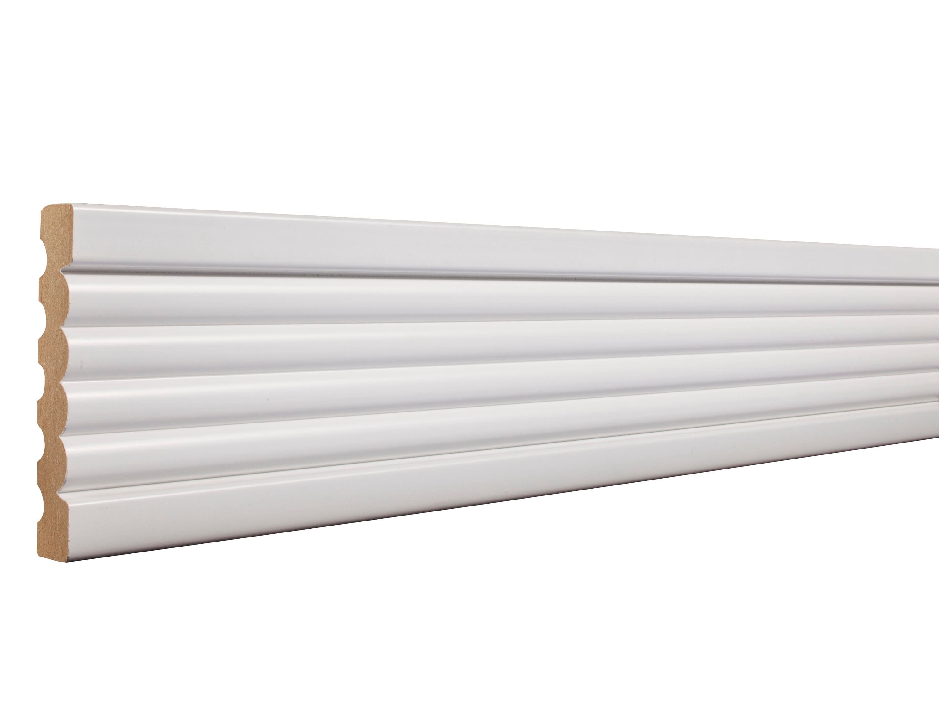 allen + roth L043385W08 9/16-in x 3-3/8-in x 8-ft Painted MDF 338 Fluted Casing