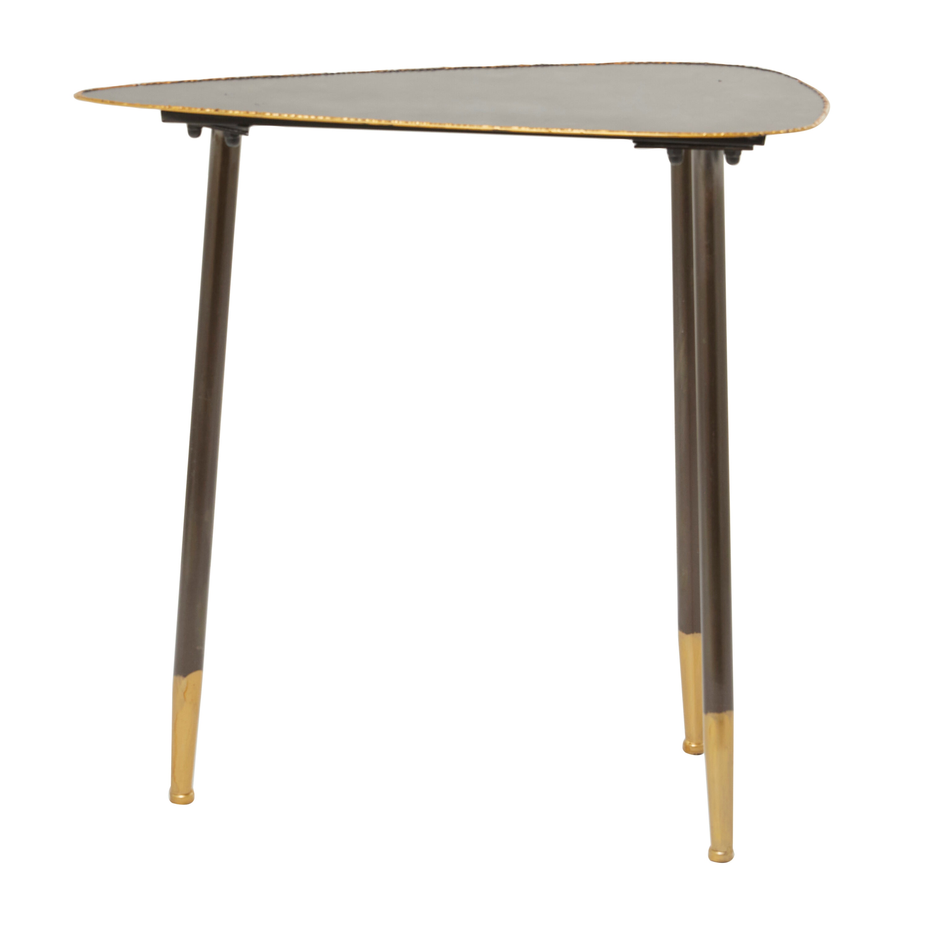 Black Solid Triangle 24" Metal Accent Table