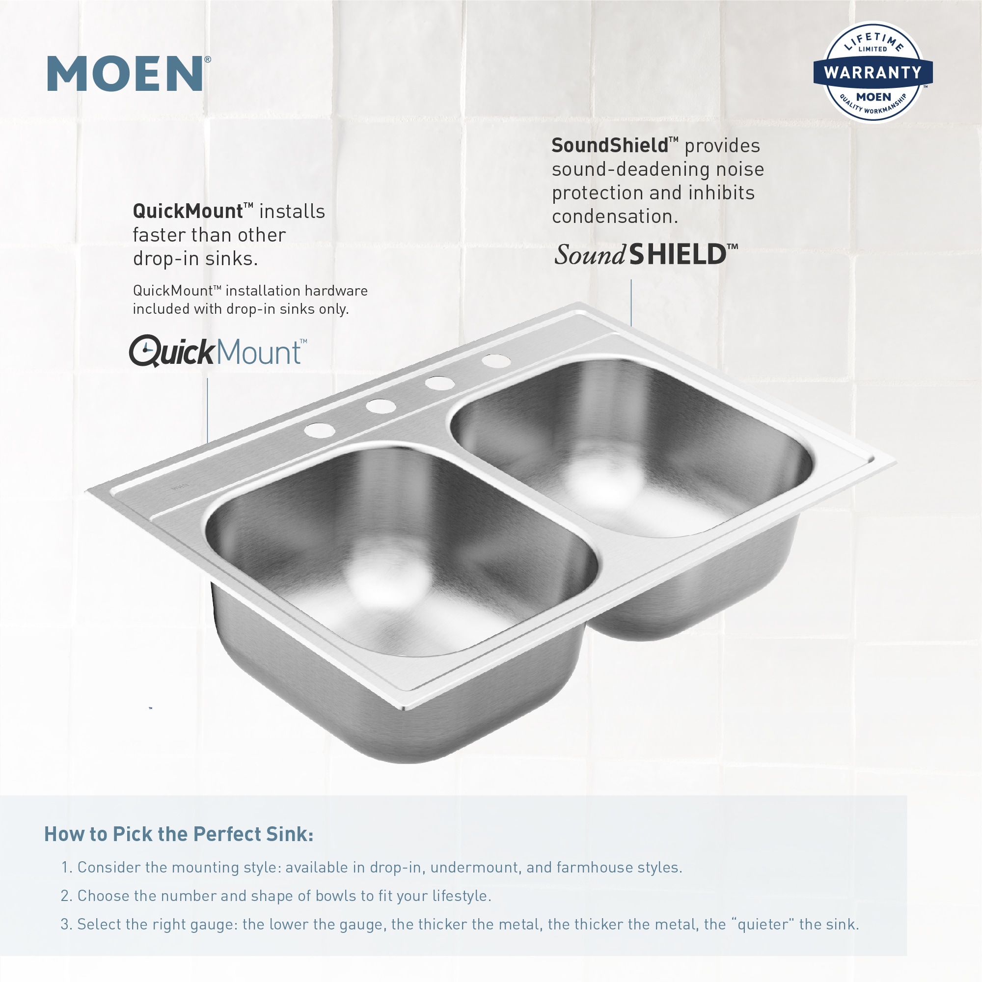 Moen Prep Undermount 31 In X 18 In Stainless Steel Single Bowl Kitchen