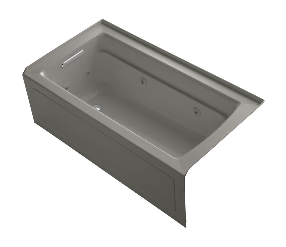 KOHLER 1122-LA-K4 Archer 32-in x 60-in Cashmere Acrylic Alcove Whirlpool Tub (Left Drain)