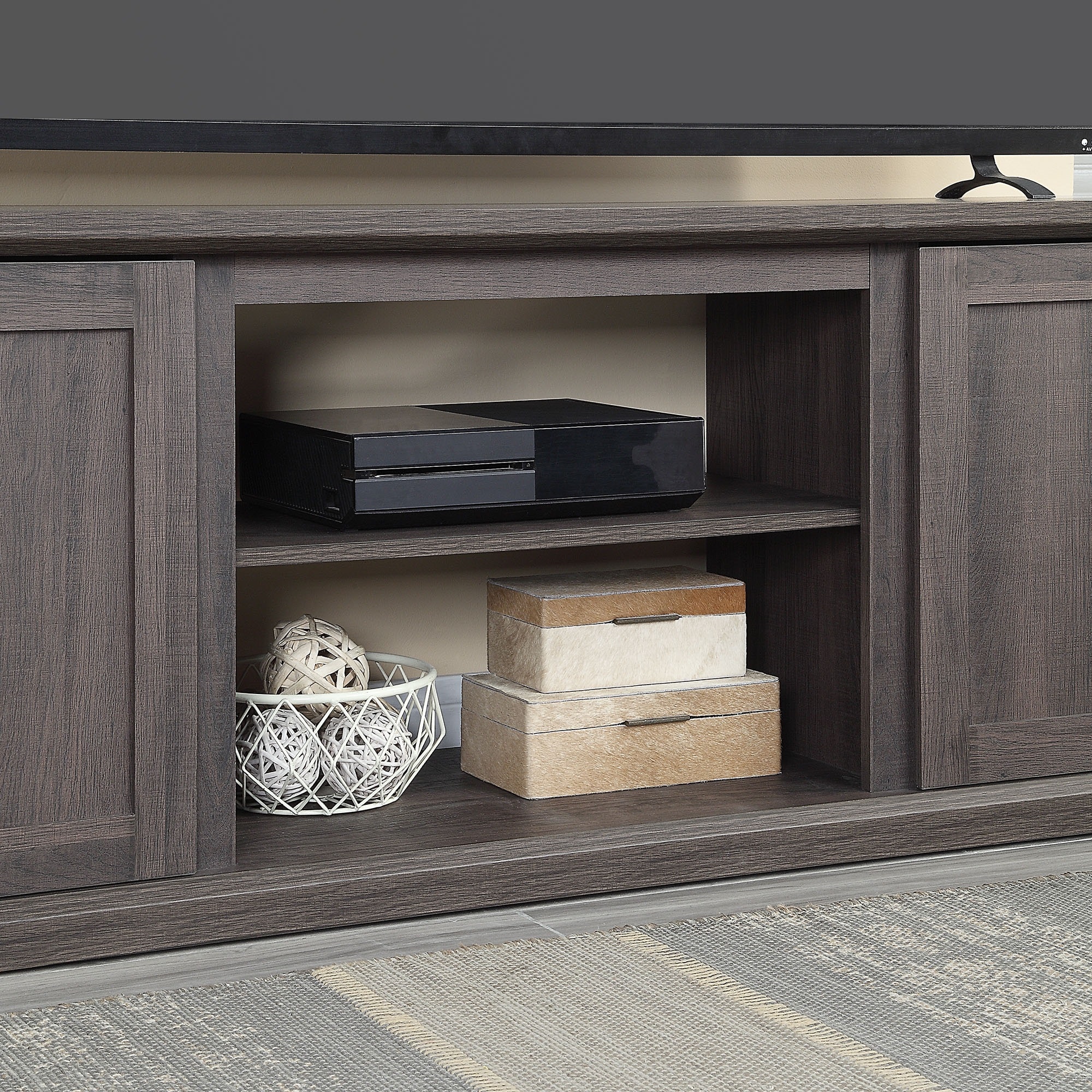Franklin 60" Dark Brown Wood TV Stand with Cabinets