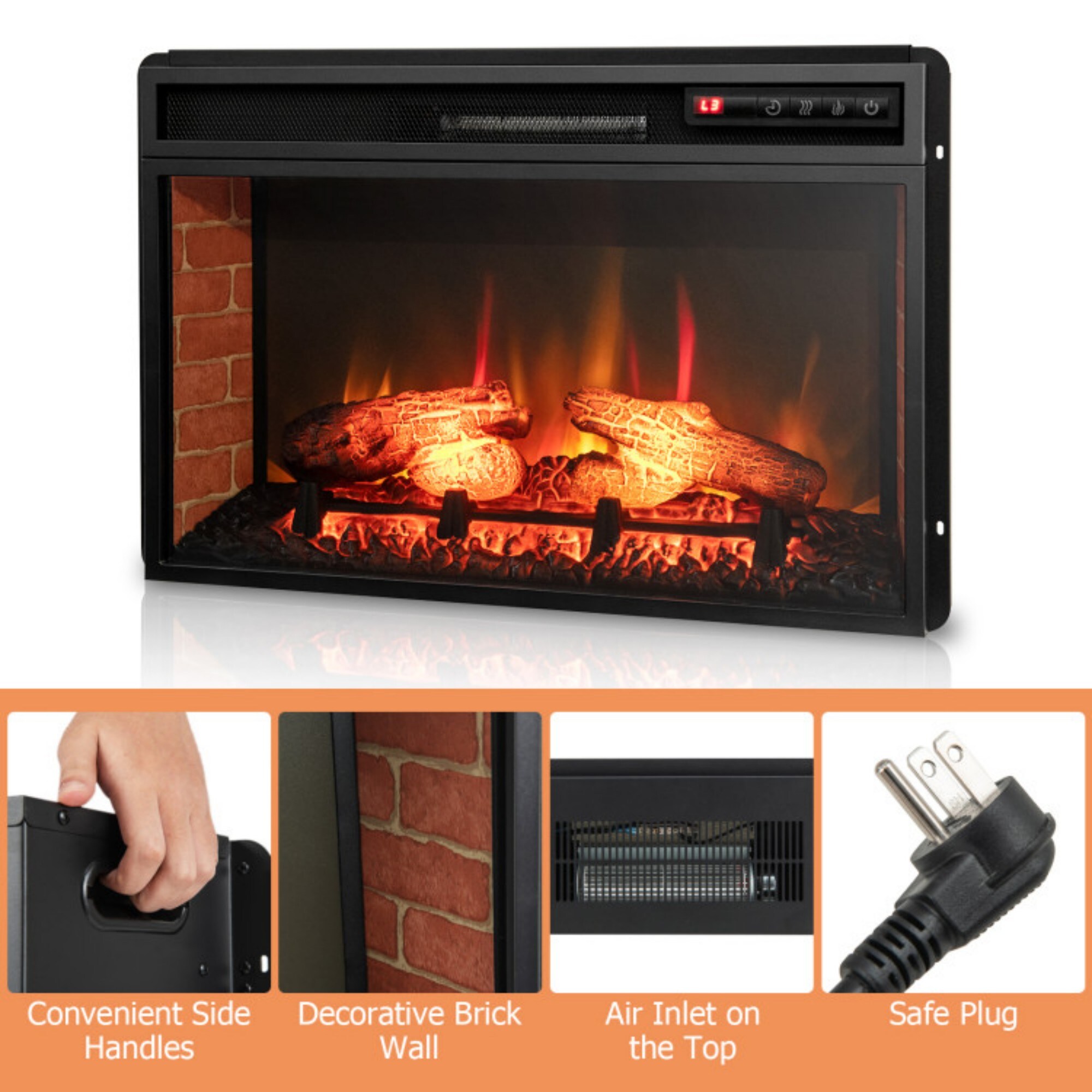 LUCKY ONE LO-FP10251USBK Electric-Fireplaces - View #3