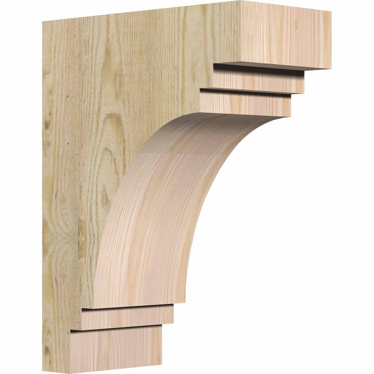 Ekena Millwork COR06X12X16PEC00RDF 6-in x 12-in x 16-in Pescadero Unfinished Douglas fir Wood Paintable/Stainable Corbel