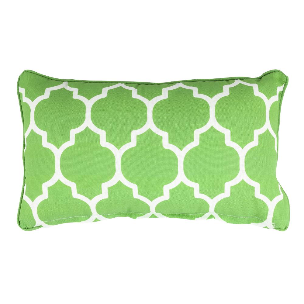 Outdoor/Indoor Baja Linen Lime Over-sized Rectangular Throw Pillow