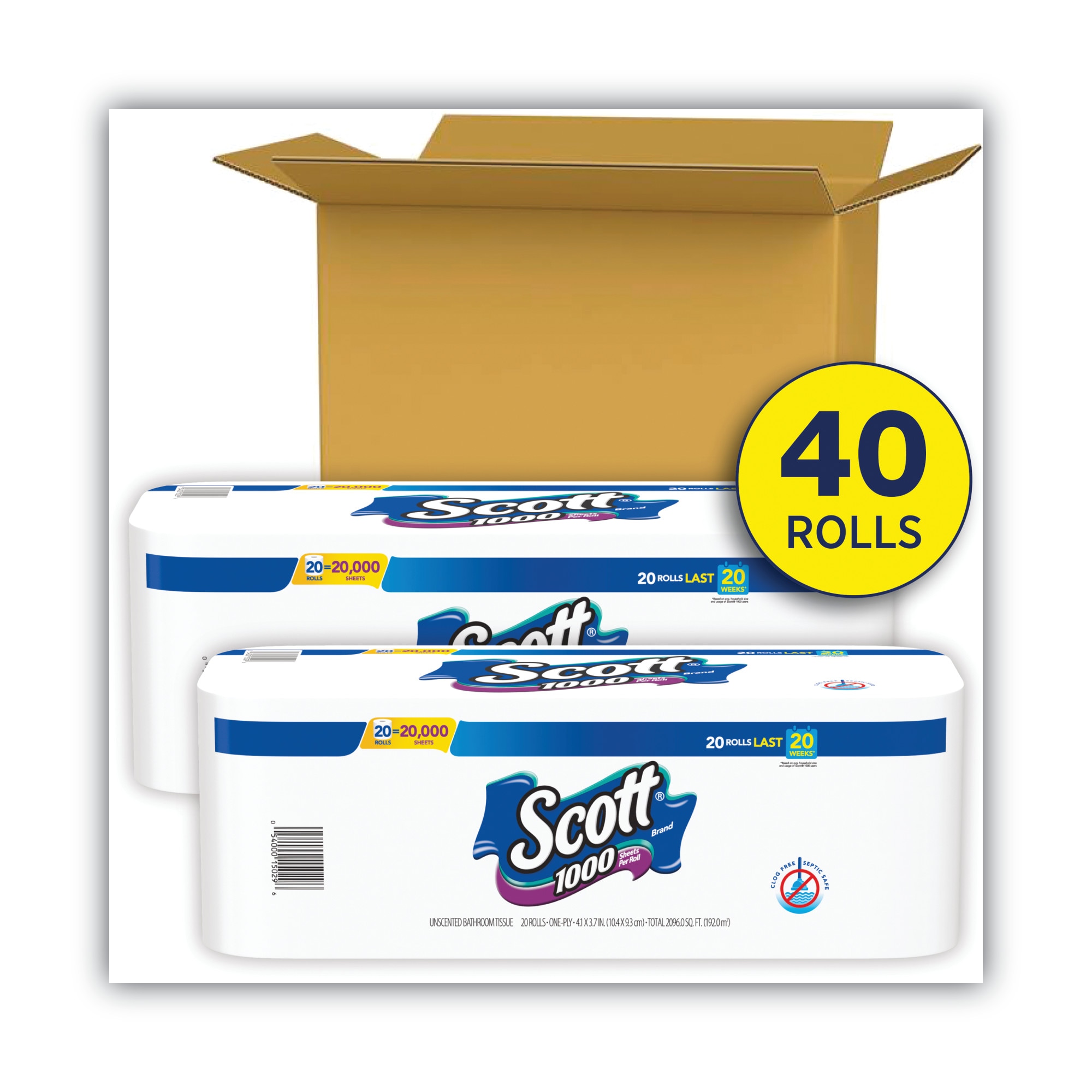 SCOTT Marine and RV Grade 1-Ply Toilet Paper, 1000 Sheets per Roll, Septic  Safe, Eco-Friendly, Unscented in the Toilet Paper department at