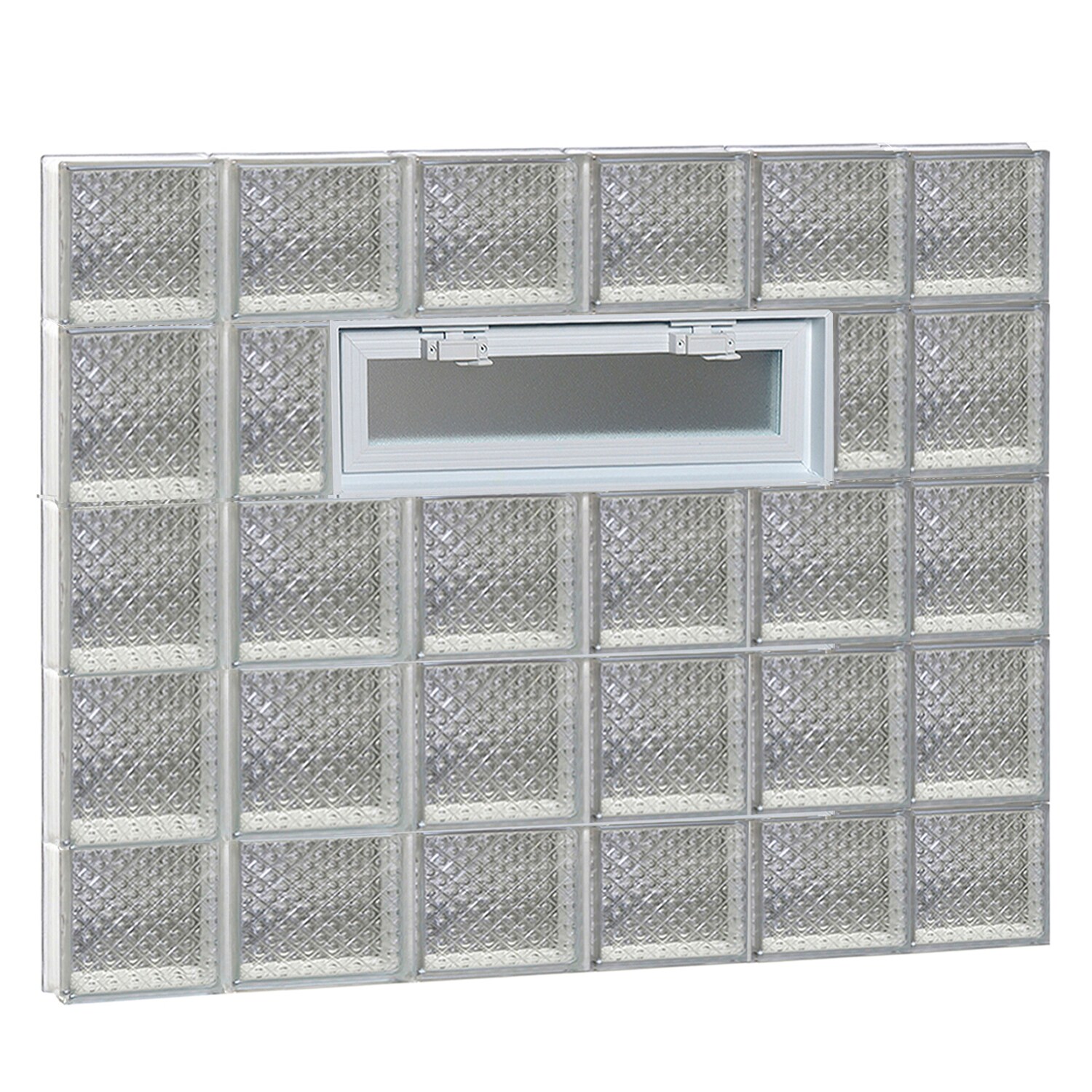 REDI2SET V4436DP Diamond Glass 42-1/2-in x 34-3/4-in Frameless Replacement Vented Glass Block Window