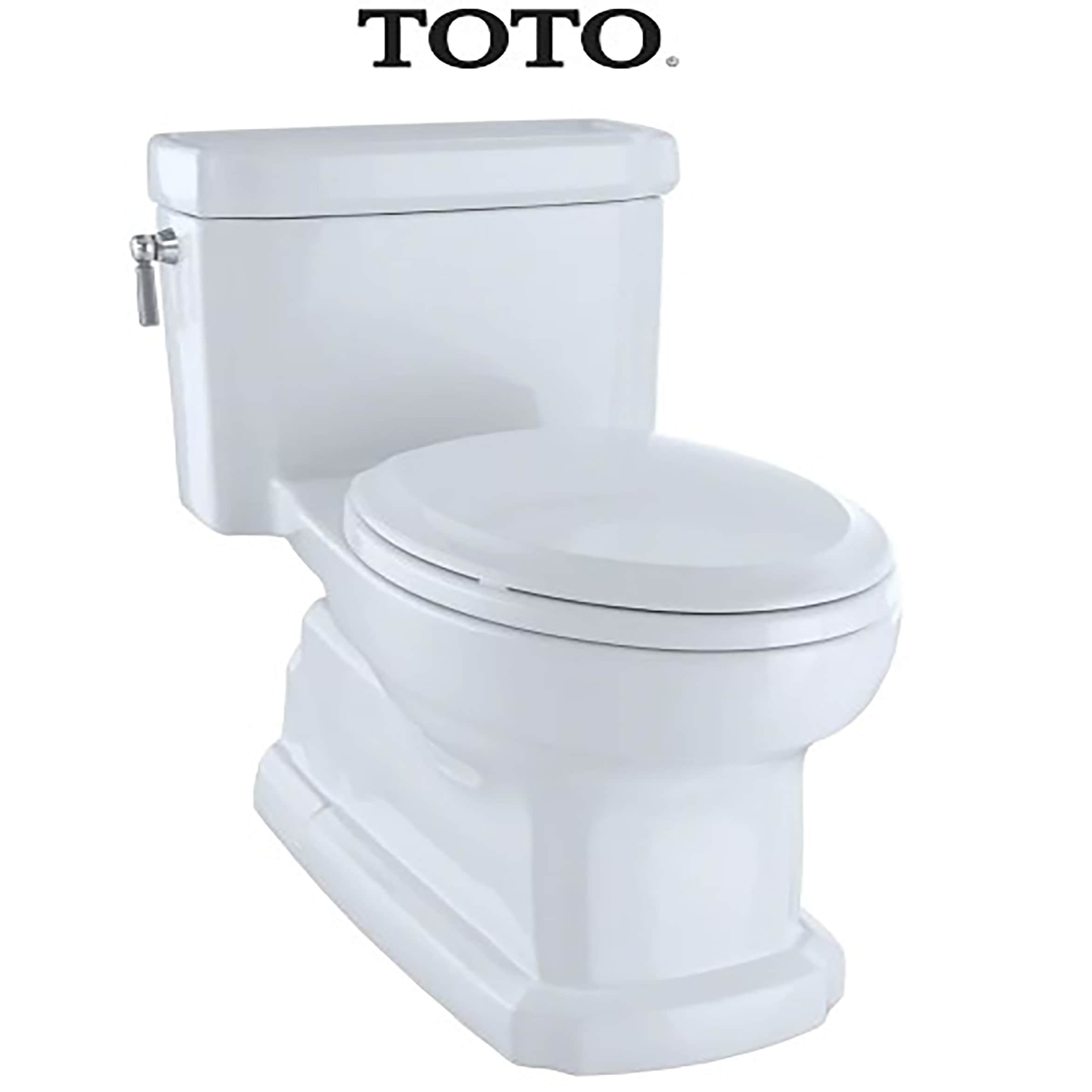 TOTO MS974224CEFG-01 Guinevere Cotton White Single Elongated Standard height Soft Close 1-piece Toilet 12-in Rough-In WaterSense 1.28 GPF